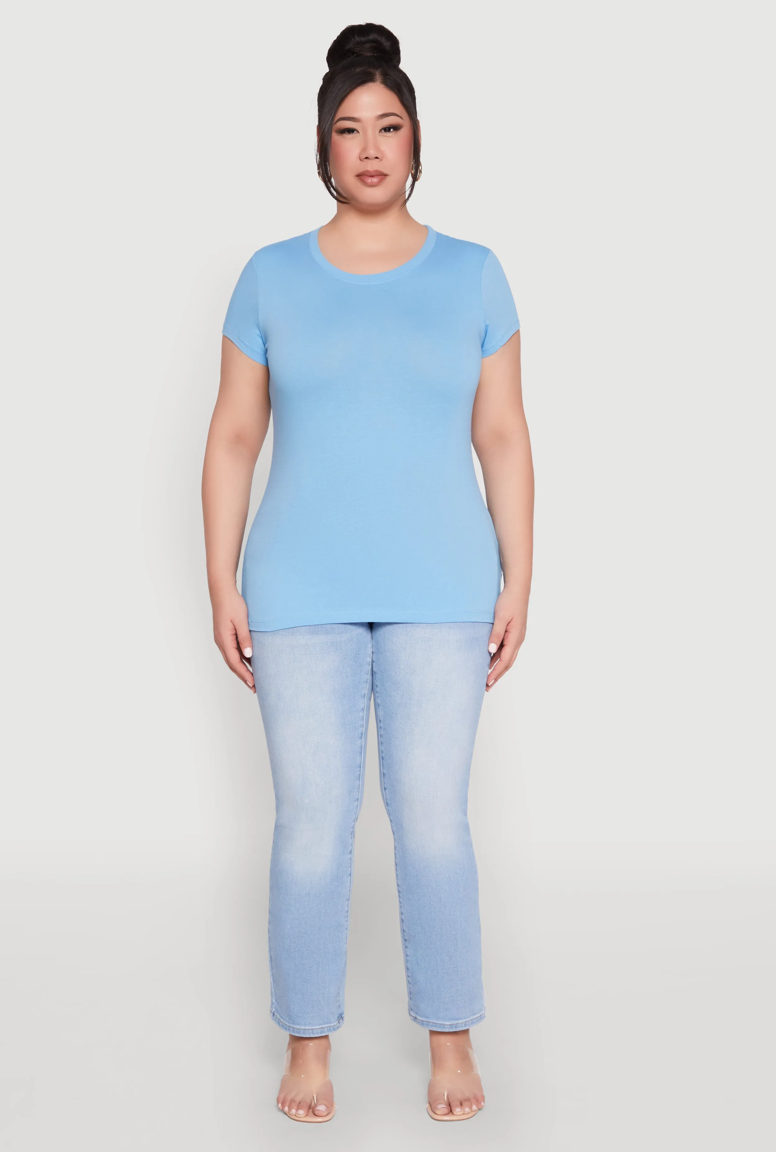 Plus Size Basic Crew Neck Tee sold by Rainbow