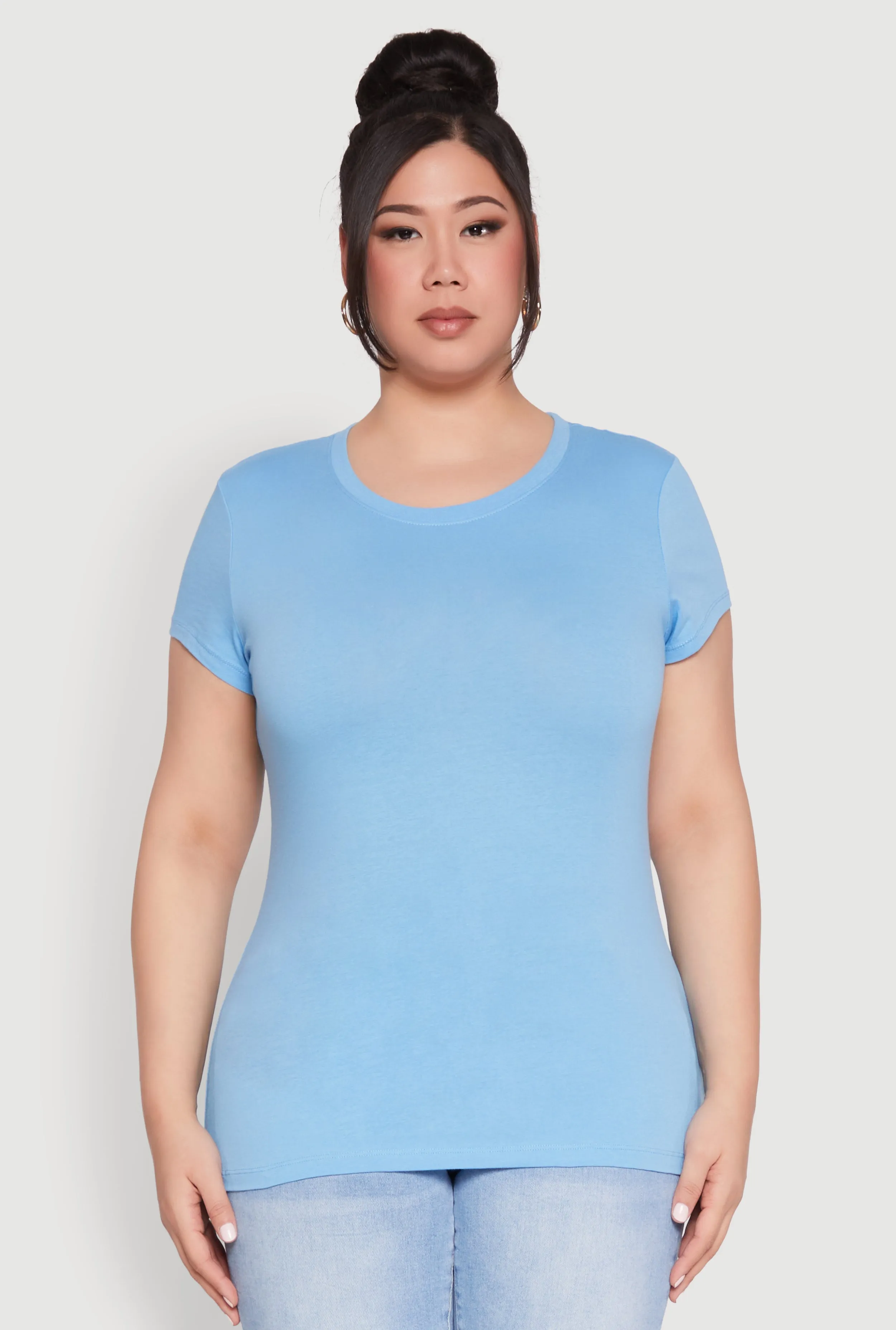 Plus Size Basic Crew Neck Tee sold by Rainbow product image thumbnail 2