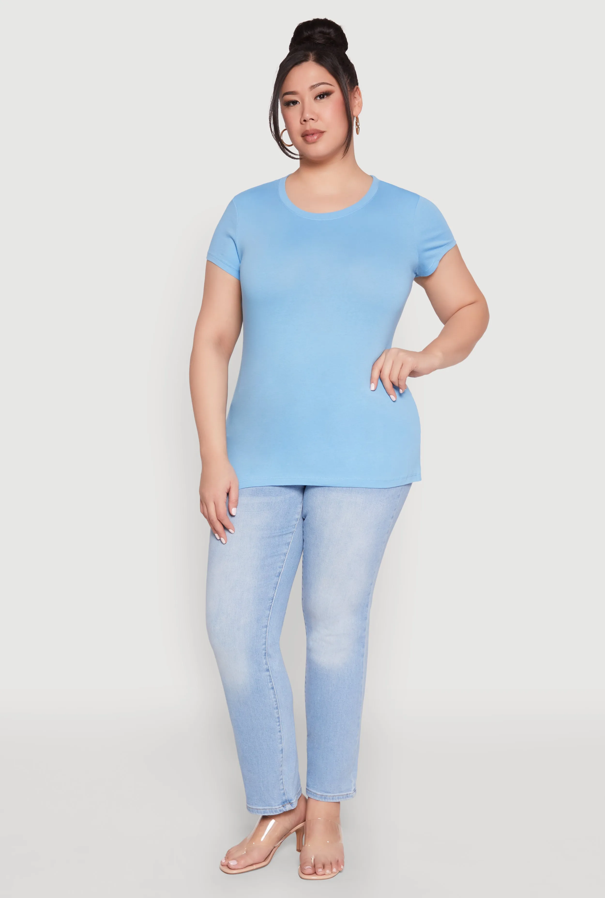 Plus Size Basic Crew Neck Tee sold by Rainbow product image thumbnail 3