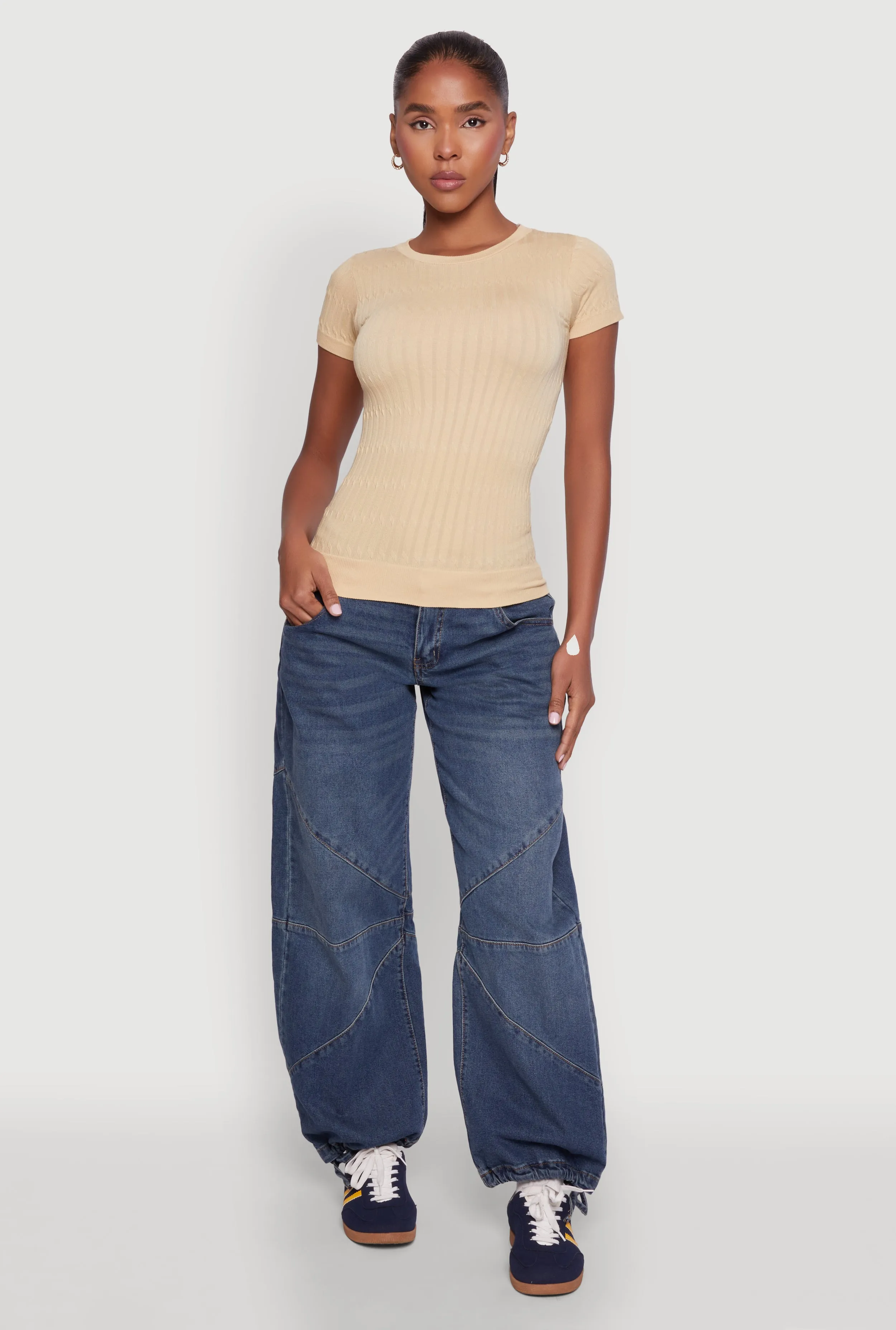 Seamless Crew Neck Short Sleeve Top sold by Rainbow product image thumbnail 3