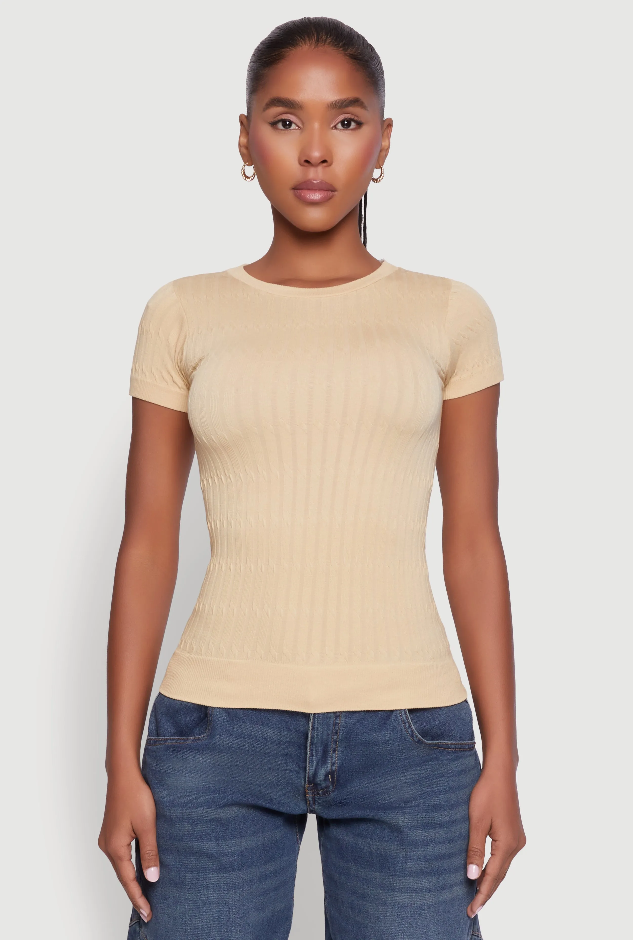 Seamless Crew Neck Short Sleeve Top sold by Rainbow product image thumbnail 2