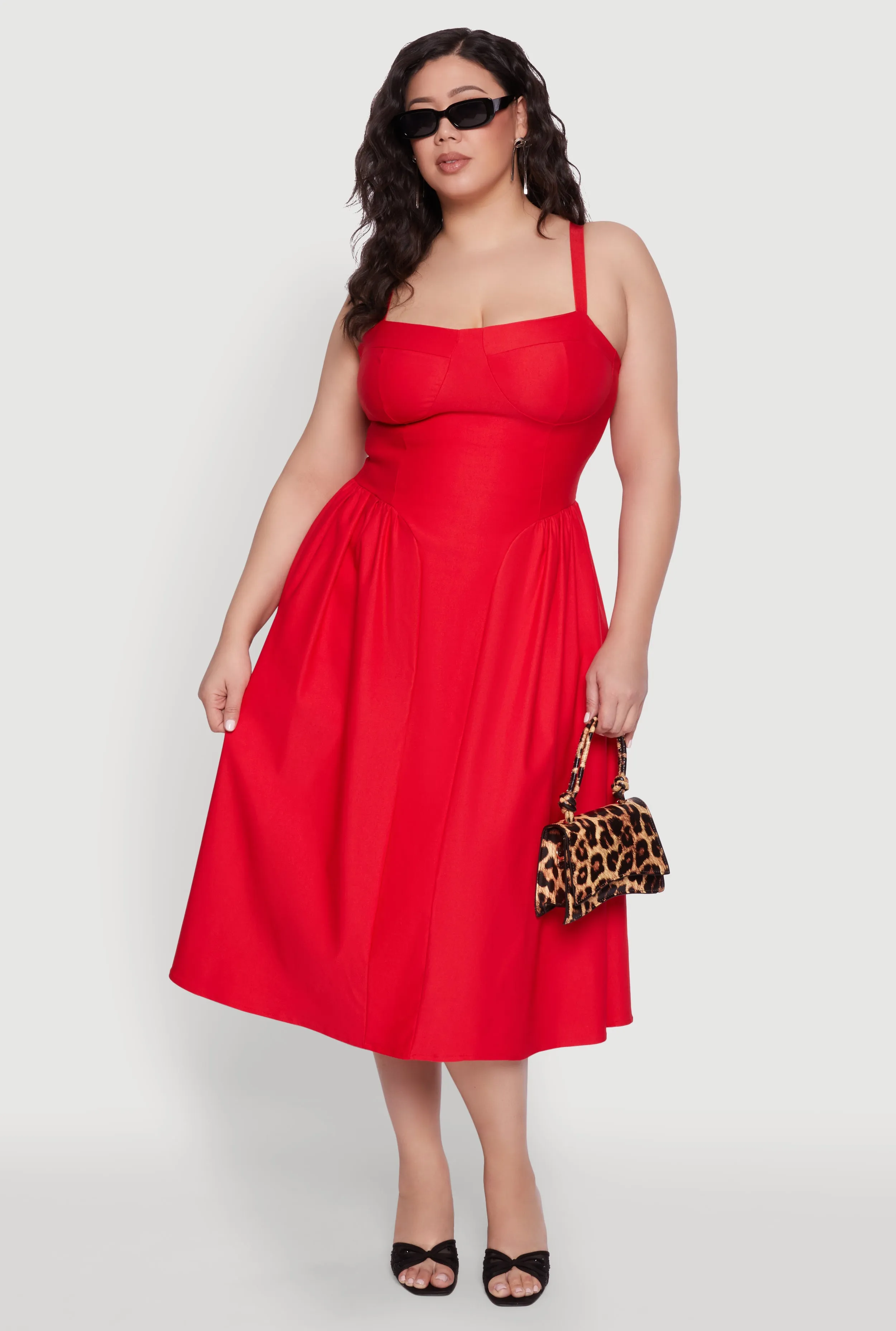 Plus Size Hyperstretch Bustier Midi Dress sold by Rainbow