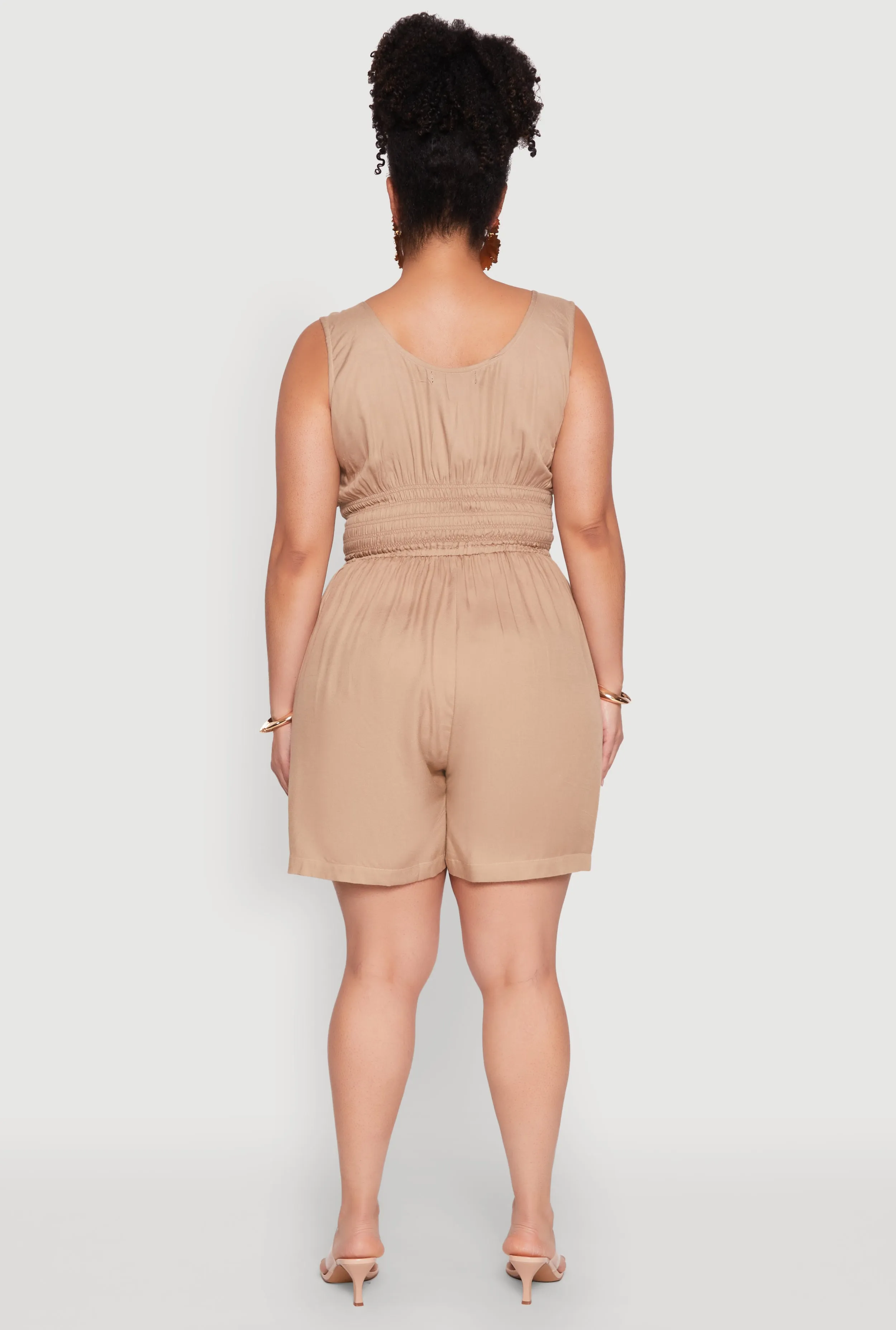 Plus Size Smocked Half Button Romper sold by Rainbow product image thumbnail 5