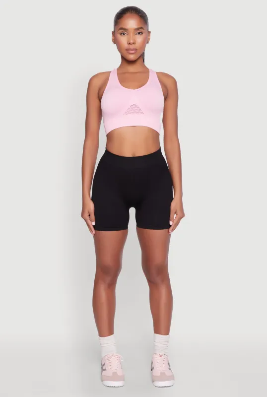 Cut Out Detail Seamless Racerback Sports Bra sold by Rainbow