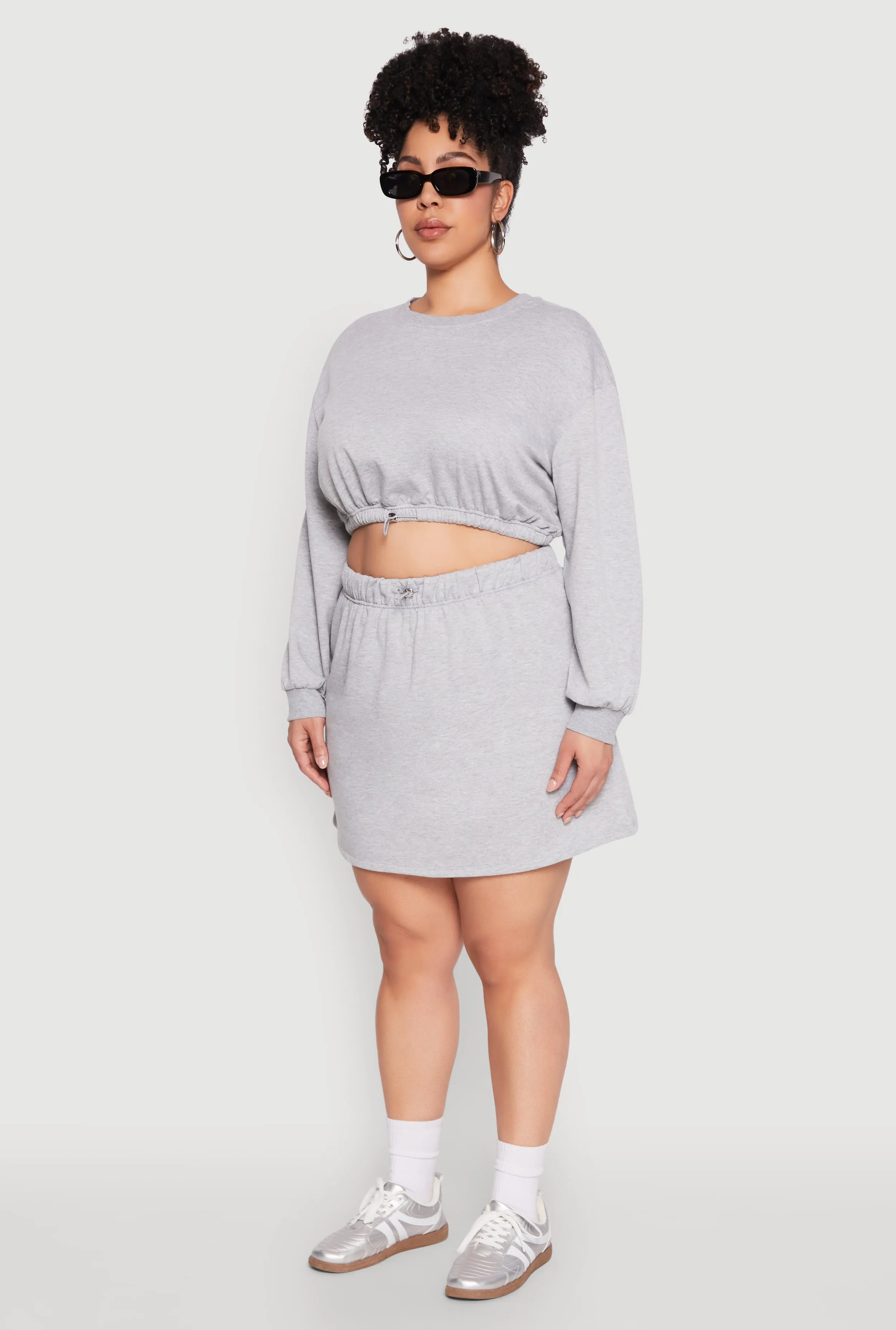 Plus Size Almost Famous Long Sleeve Cropped Sweatshirt sold by Rainbow product image thumbnail 5
