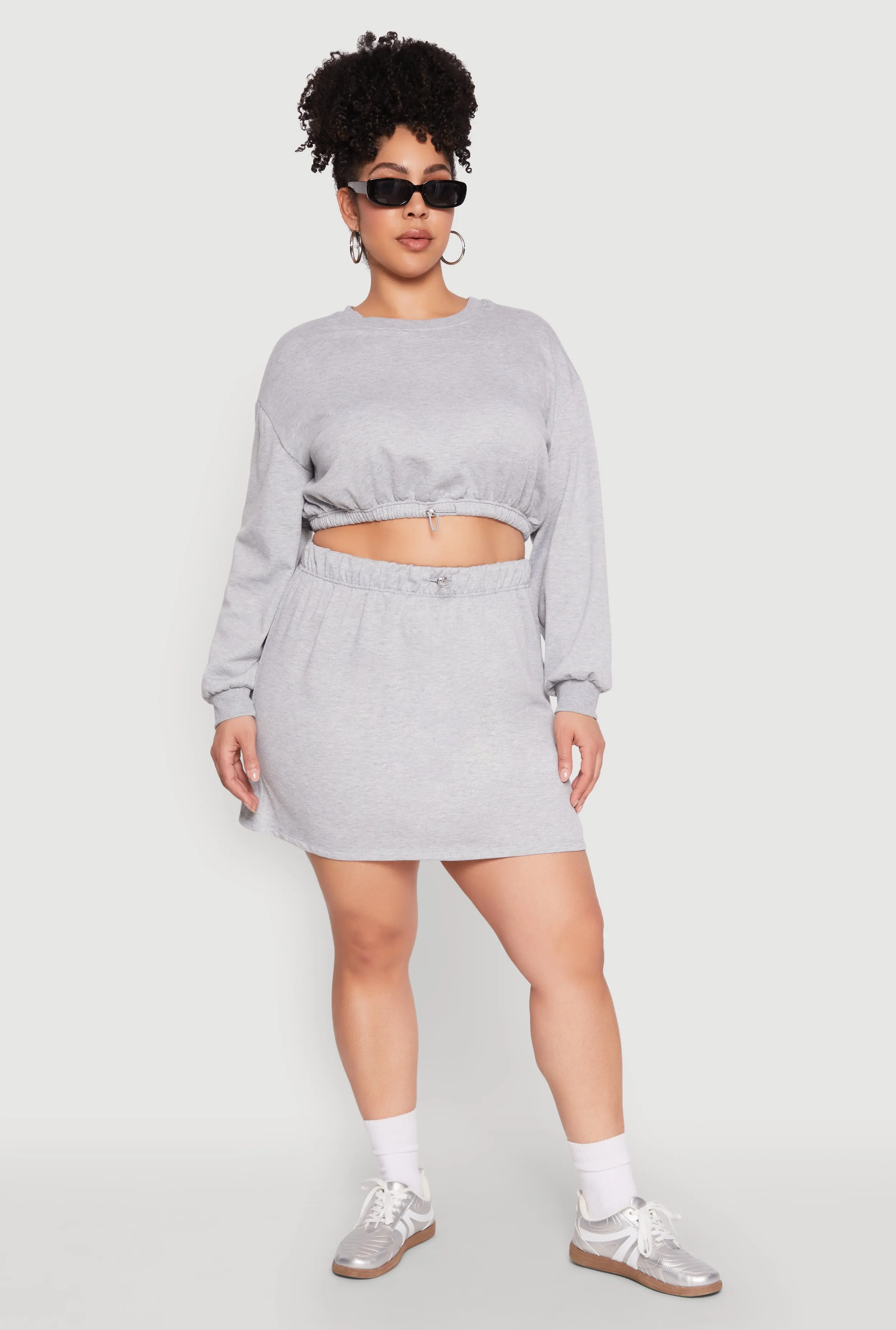 Plus Size Almost Famous Long Sleeve Cropped Sweatshirt sold by Rainbow product image thumbnail 2