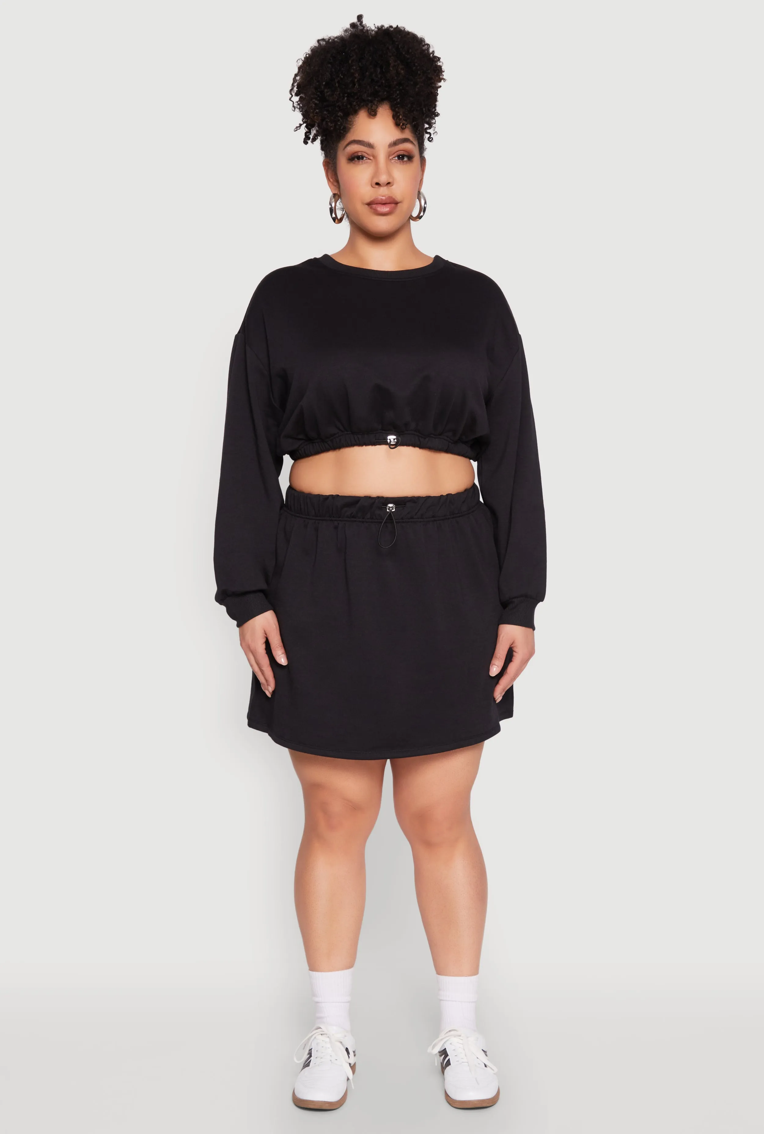 Plus Size Almost Famous Long Sleeve Cropped Sweatshirt sold by Rainbow product image thumbnail 2