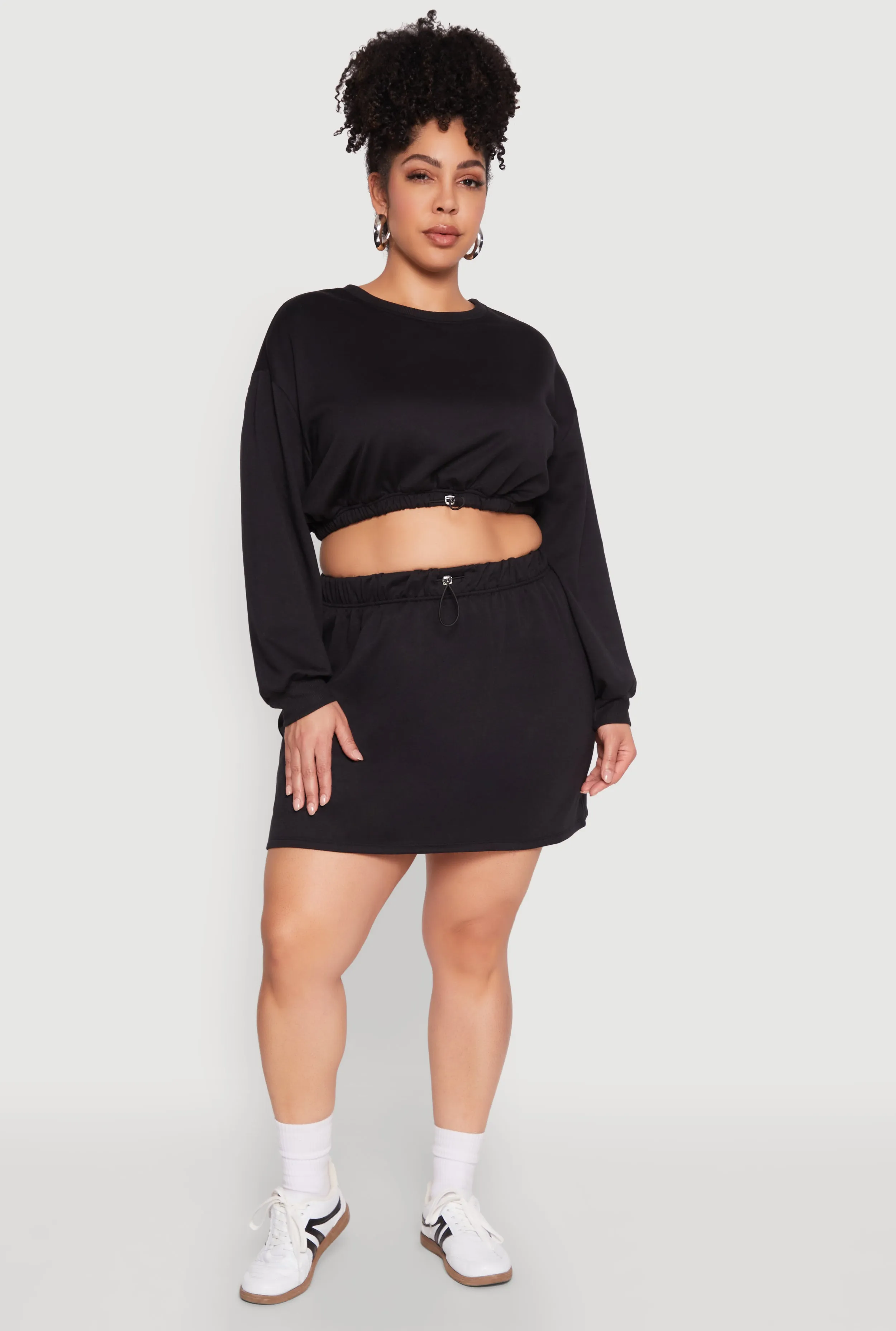 Plus Size Almost Famous Long Sleeve Cropped Sweatshirt sold by Rainbow product image thumbnail 3