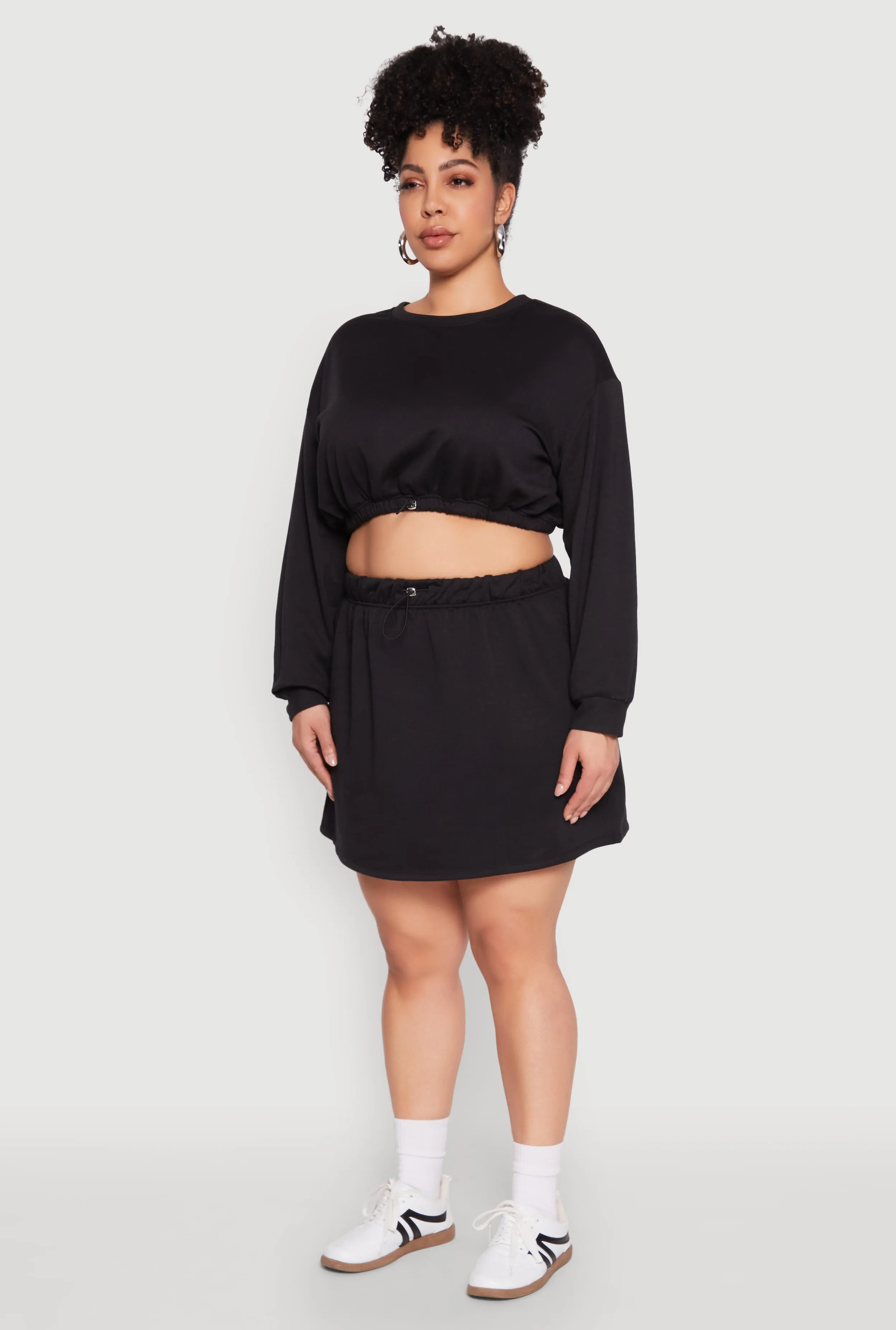 Plus Size Almost Famous Long Sleeve Cropped Sweatshirt sold by Rainbow product image thumbnail 5