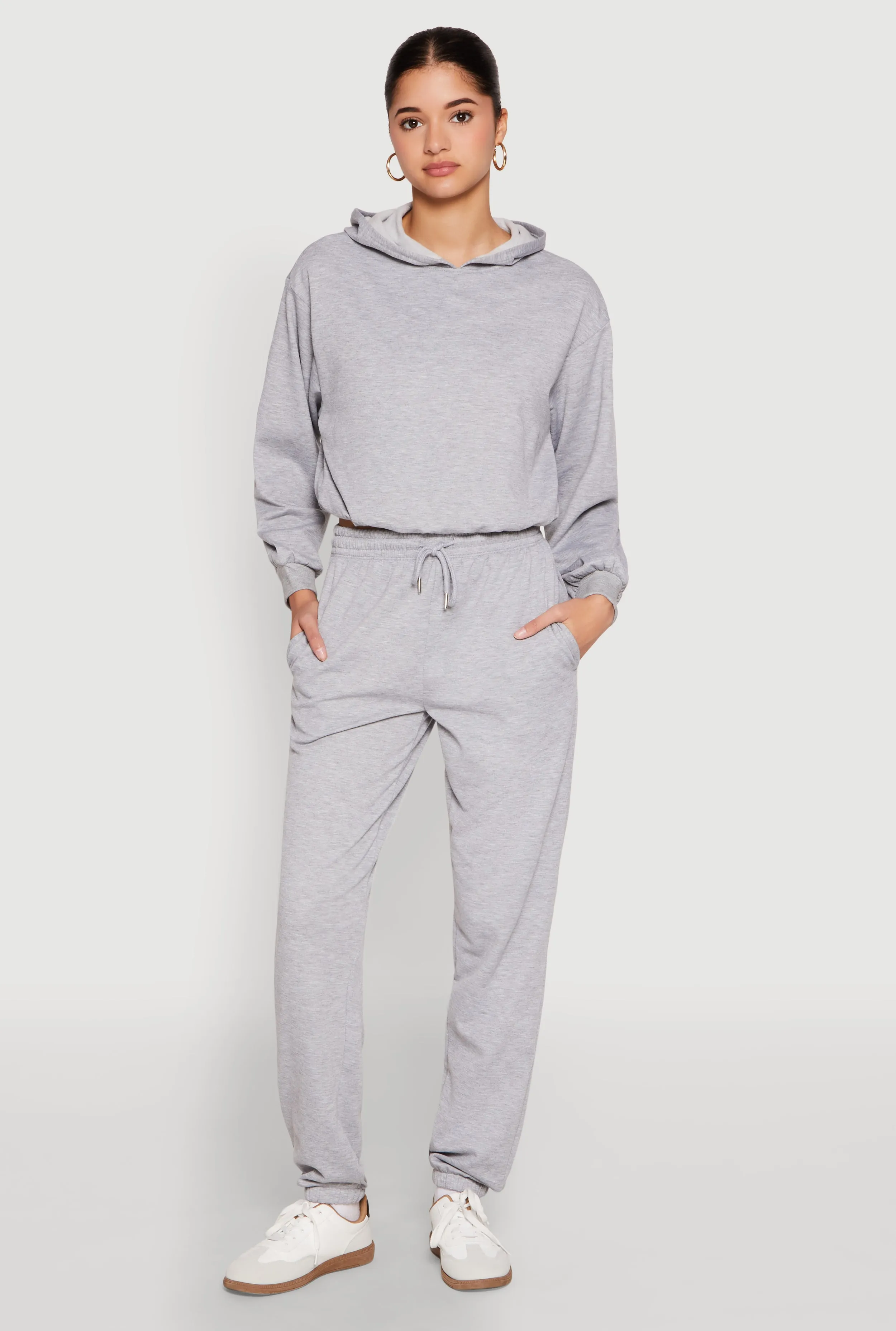 Almost Famous Bubble Hem Cropped Hoodie sold by Rainbow product image thumbnail 3