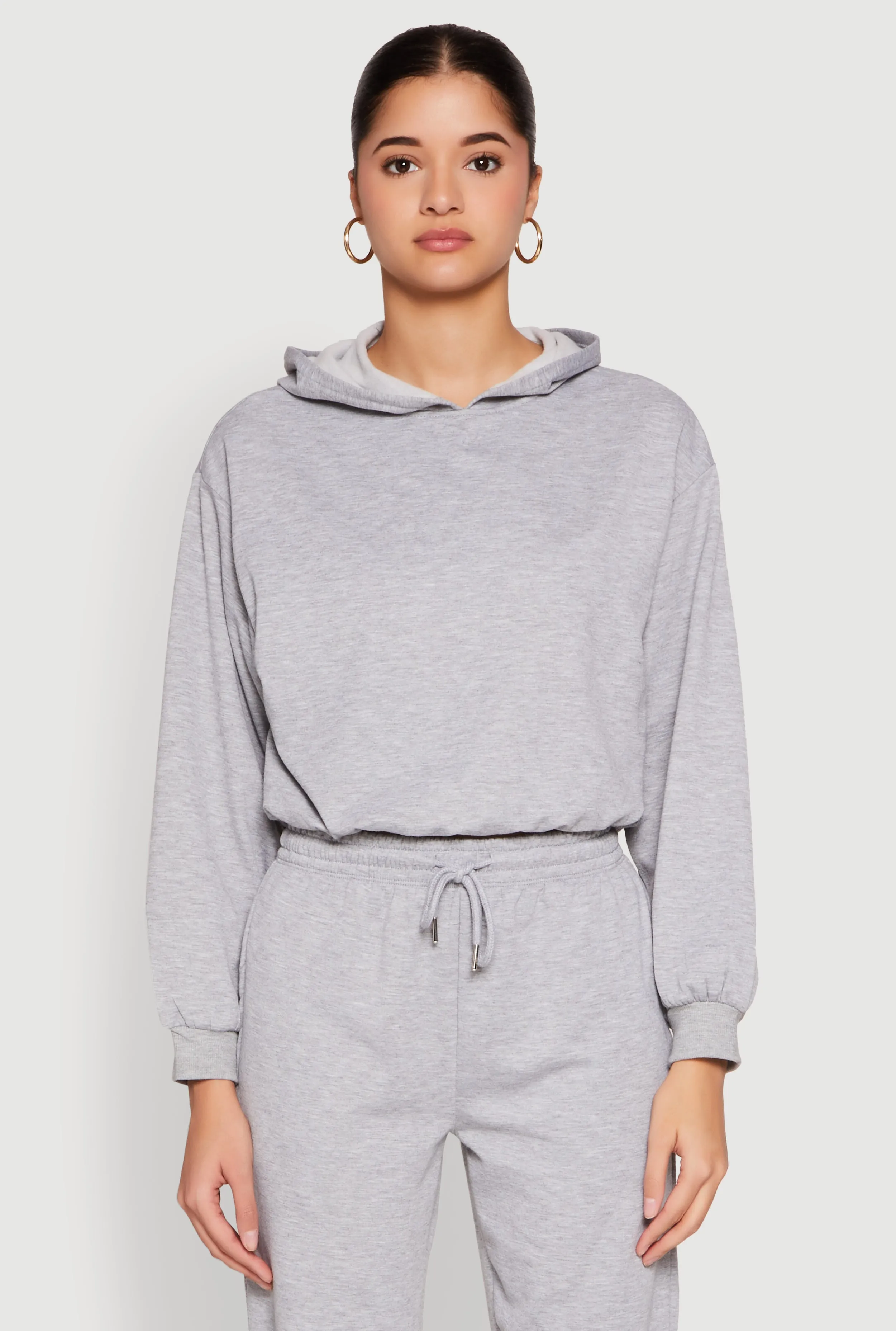 Almost Famous Bubble Hem Cropped Hoodie sold by Rainbow