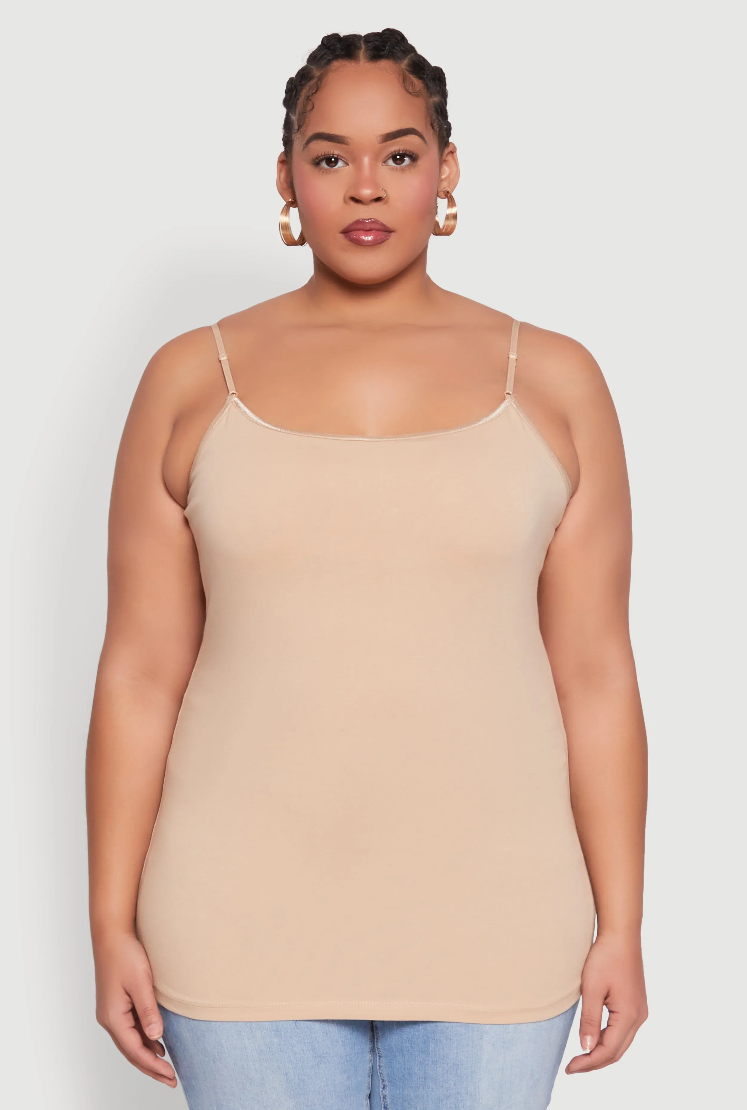 Plus Size Basic Shelf Bra Cami sold by Rainbow product image thumbnail 2