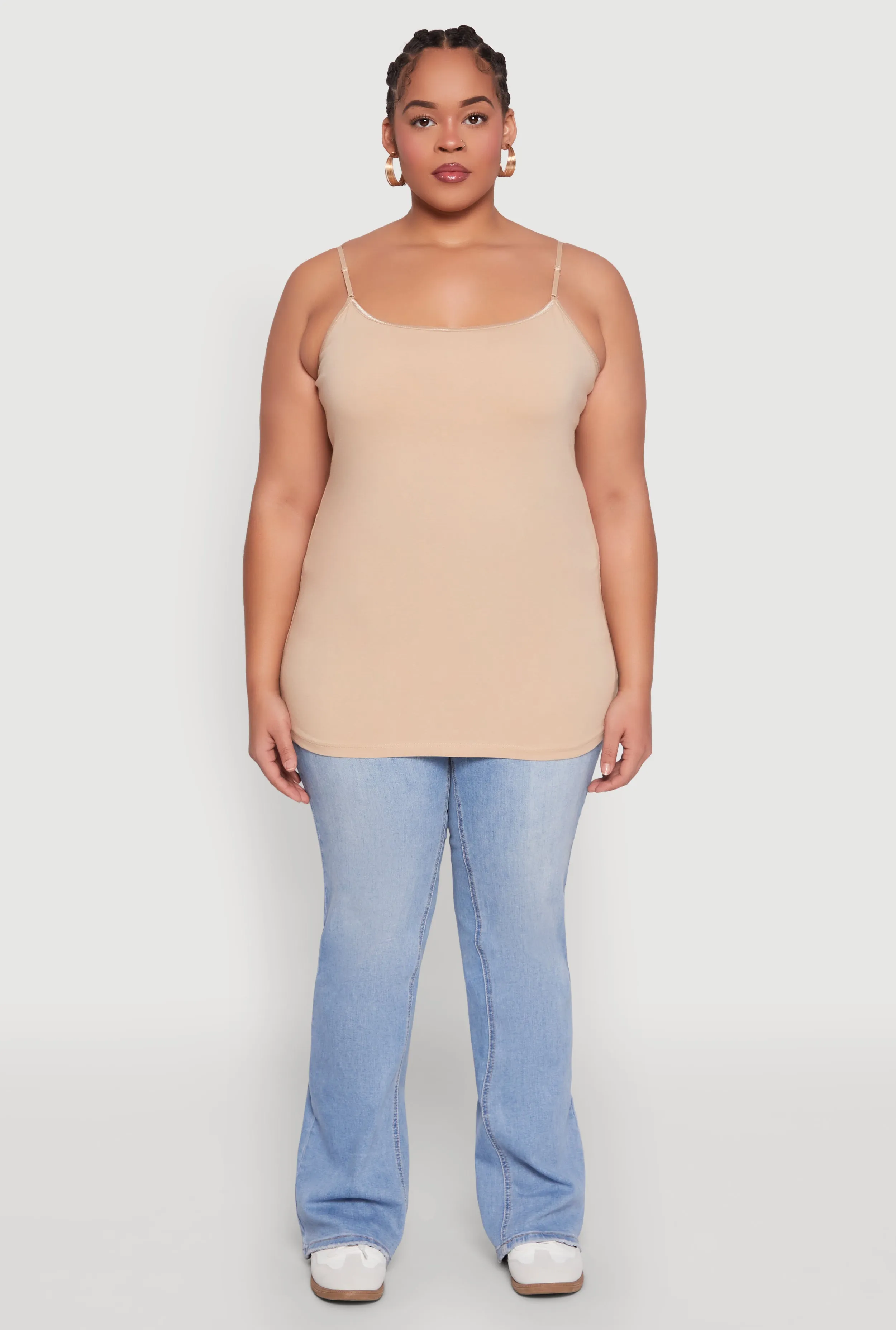 Plus Size Basic Shelf Bra Cami sold by Rainbow