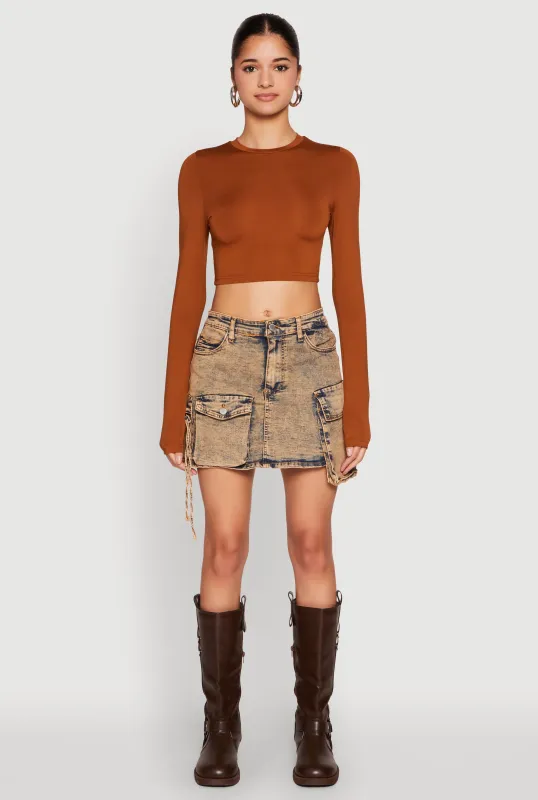 Daisy Mineral Wash Cargo Denim Skirt sold by Rainbow