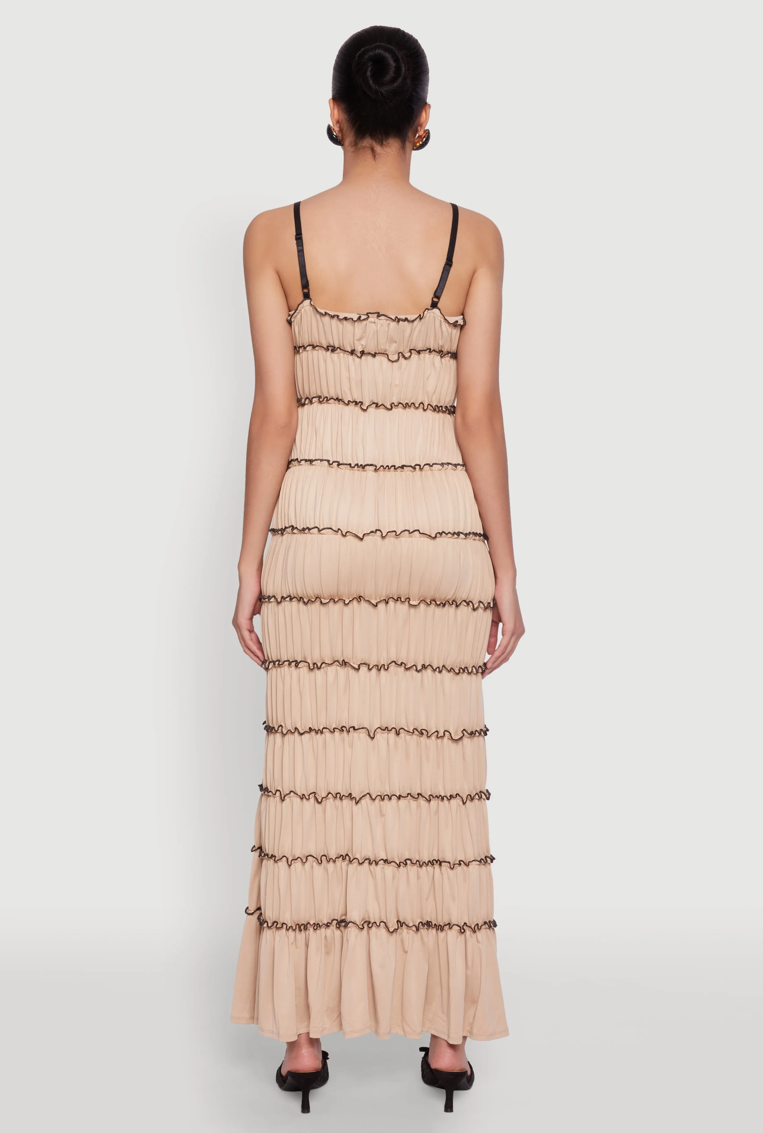 Almost Famous Bow Contrast Tiered Maxi Dress sold by Rainbow product image thumbnail 5