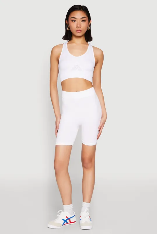 Cut Out Detail Seamless Racerback Sports Bra sold by Rainbow