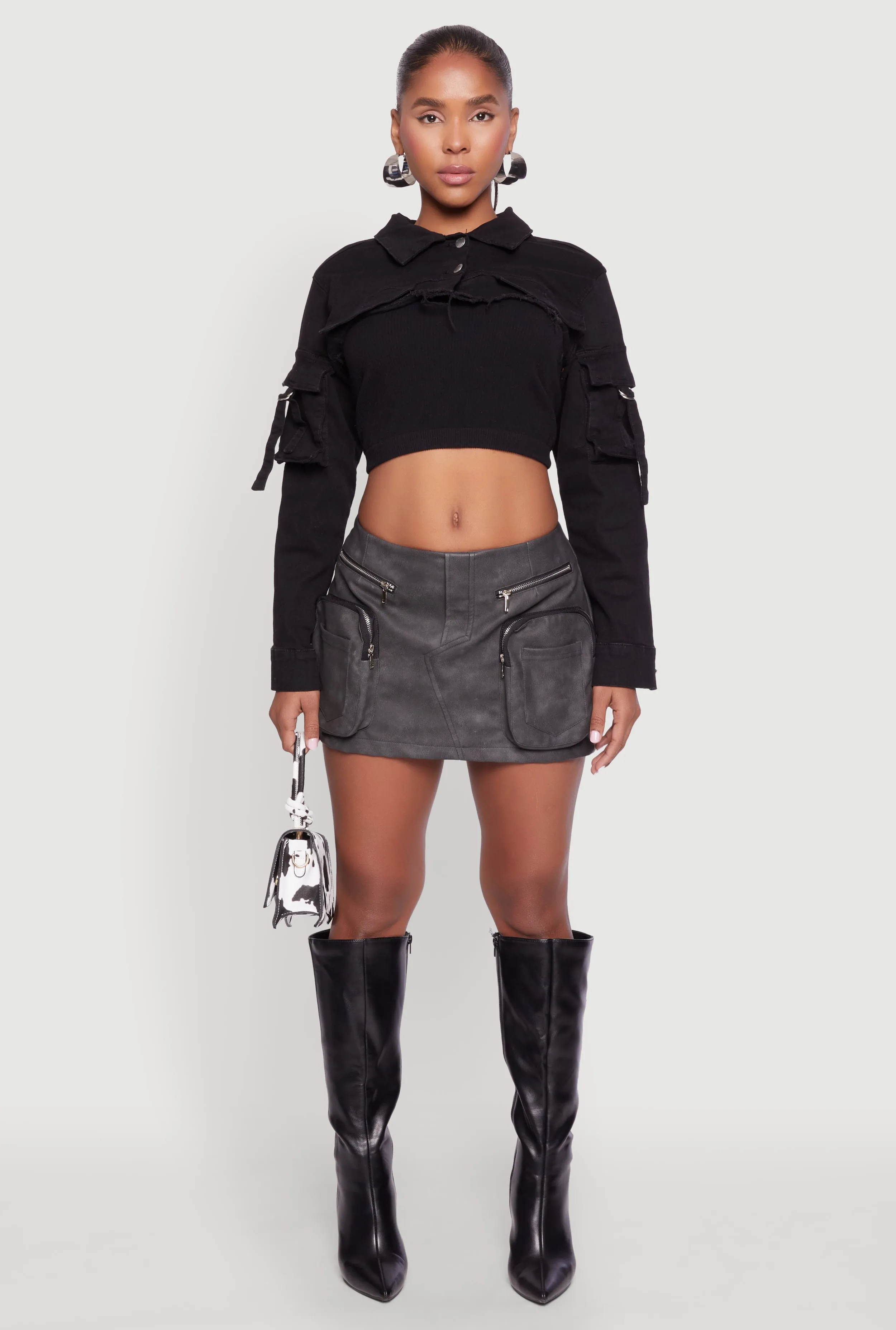 Daisy Cargo Pocket Sleeve Bolero Jean Jacket sold by Rainbow