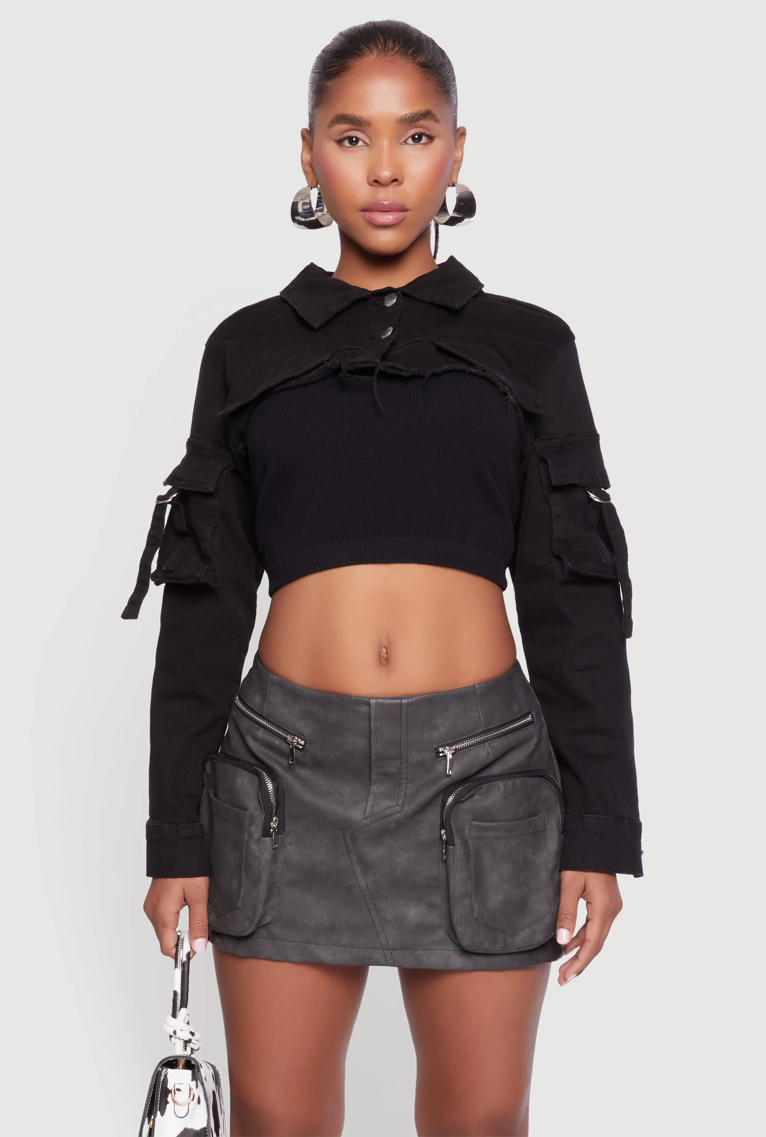 Daisy Cargo Pocket Sleeve Bolero Jean Jacket sold by Rainbow product image thumbnail 2