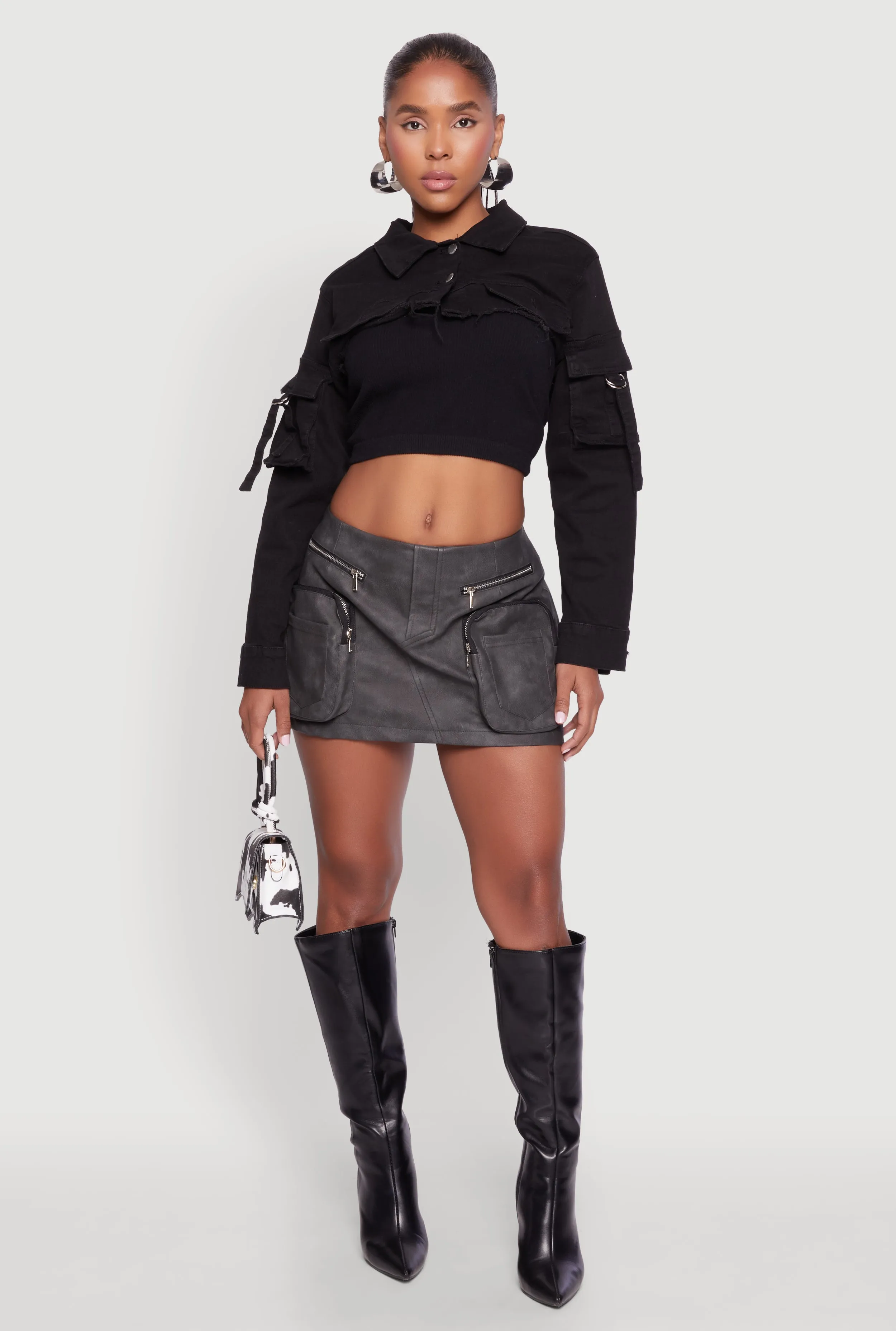 Daisy Cargo Pocket Sleeve Bolero Jean Jacket sold by Rainbow product image thumbnail 3