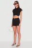 Cuffed Sleeve Cropped Shirt sold by Rainbow