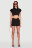 Cuffed Sleeve Cropped Shirt sold by Rainbow