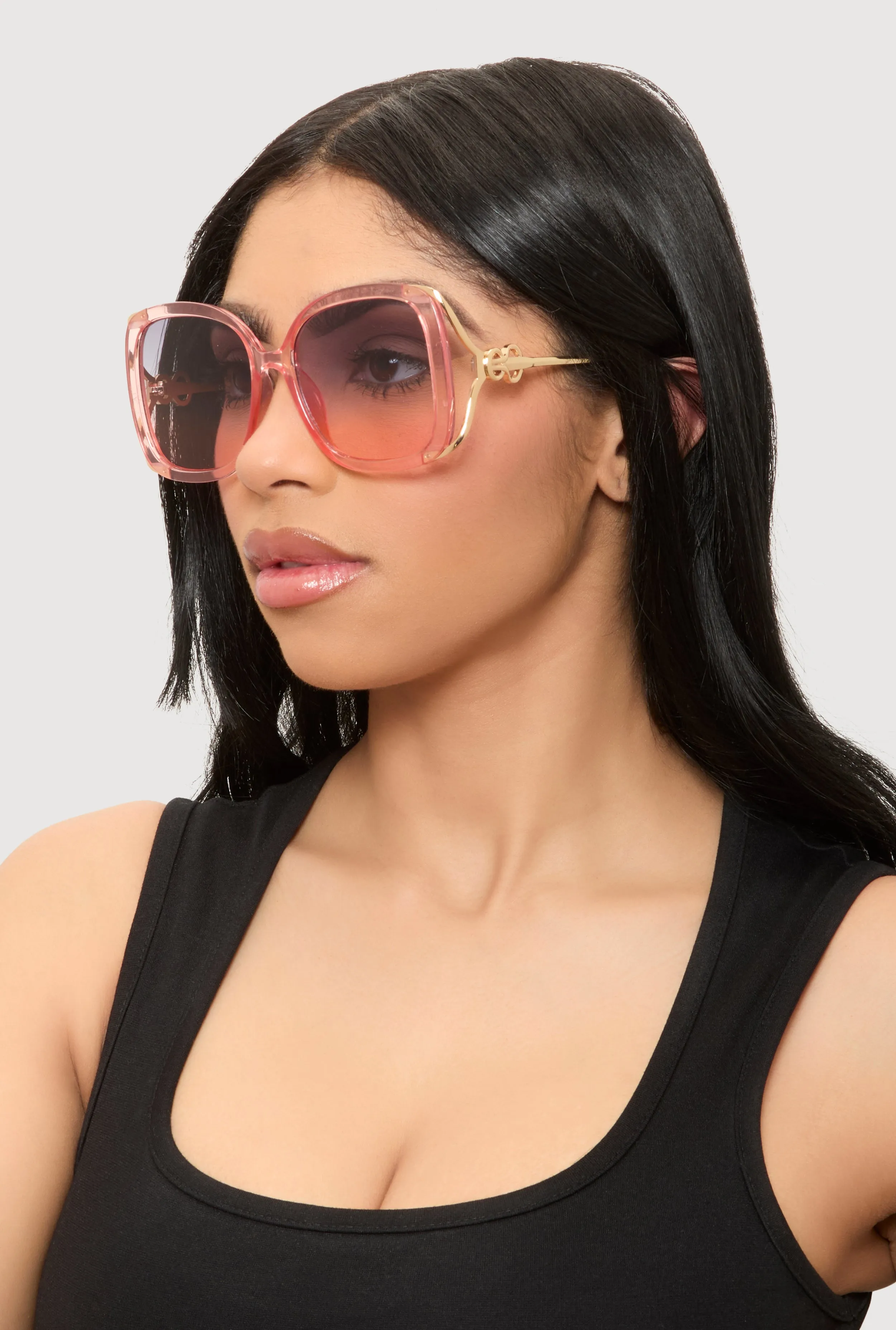 Metallic Detail Gradient Lens Sunglasses sold by Rainbow product image thumbnail 2