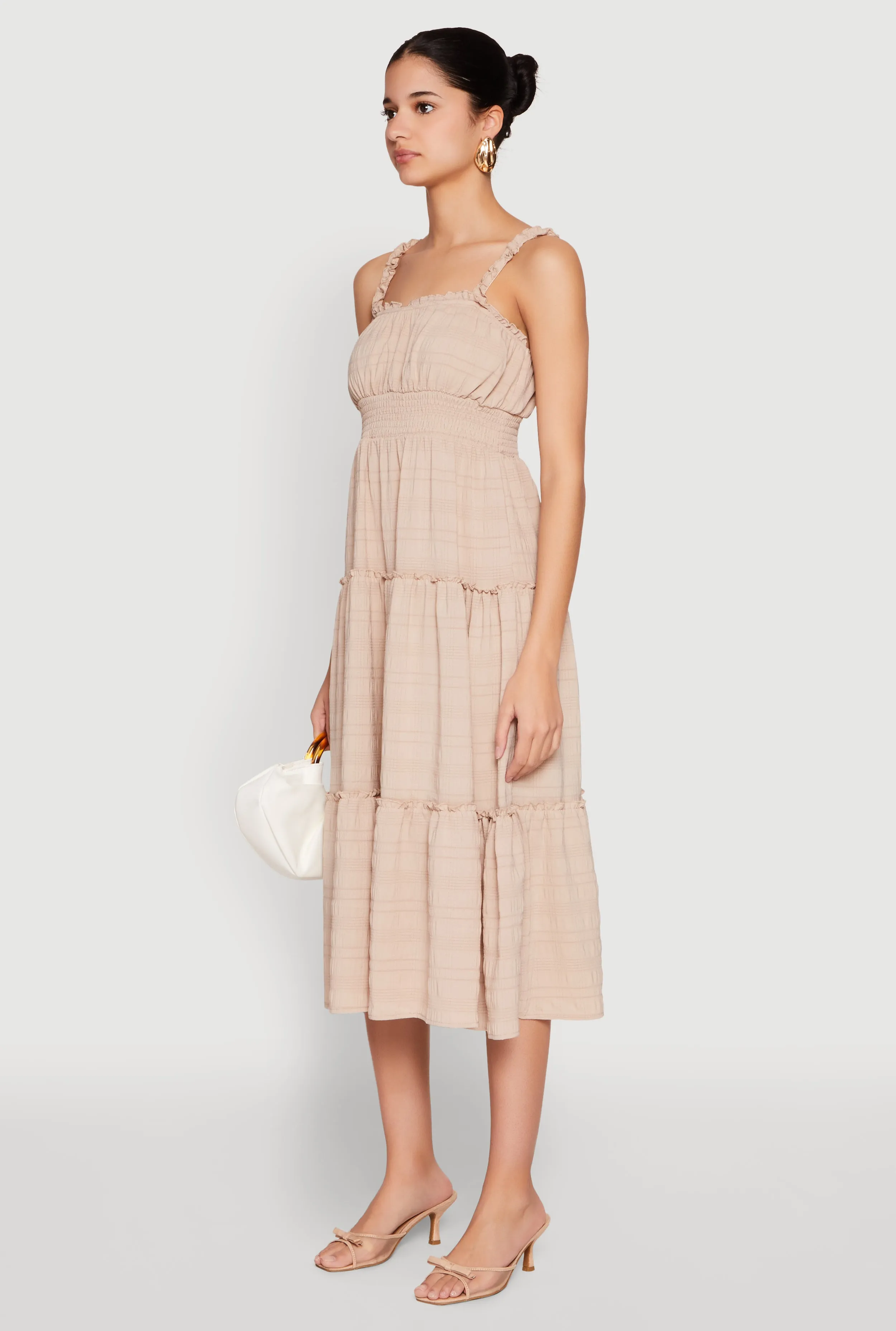 Almost Famous Smocked Empire Waist Tiered Dress sold by Rainbow product image thumbnail 3