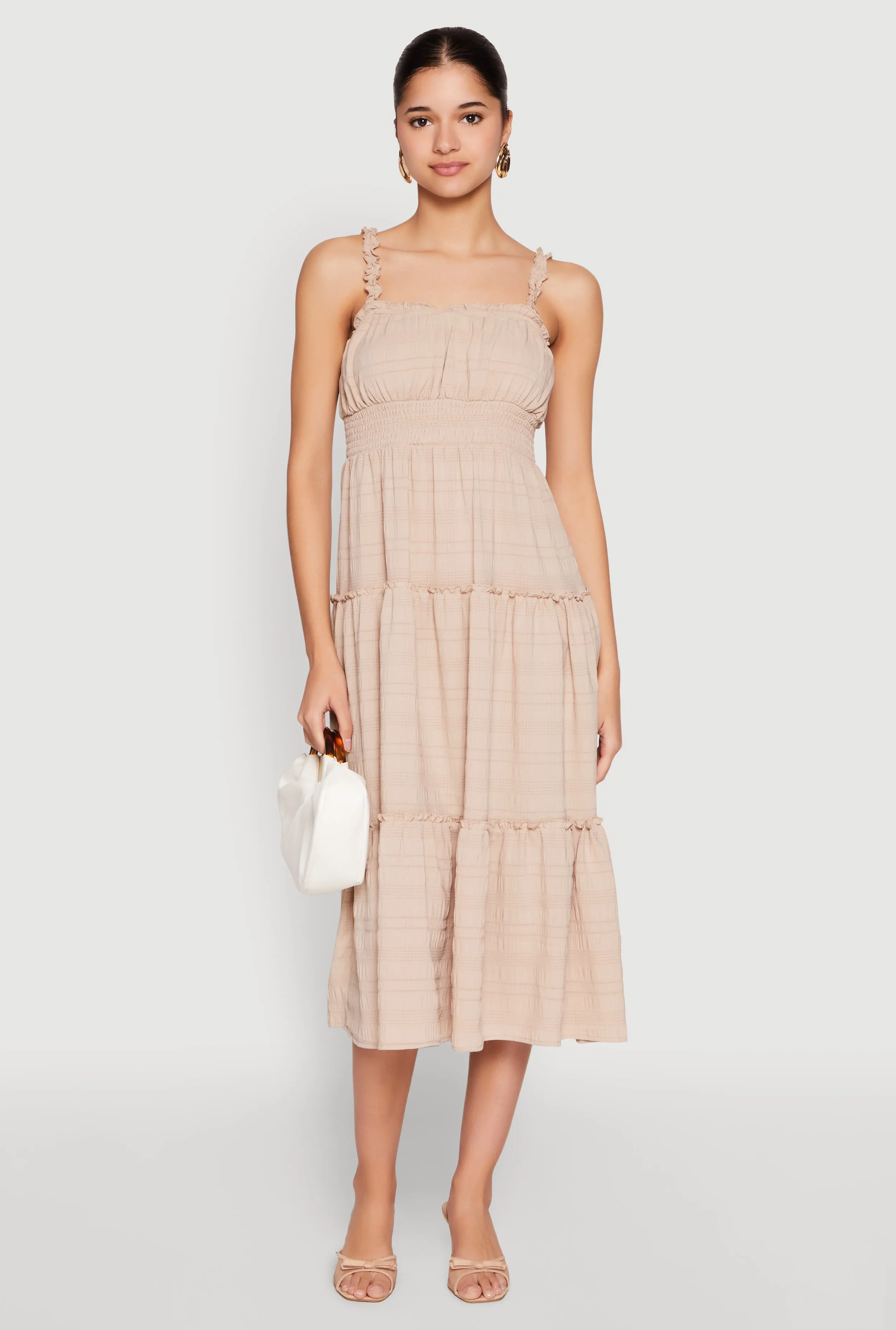 Almost Famous Smocked Empire Waist Tiered Dress sold by Rainbow product image thumbnail 2