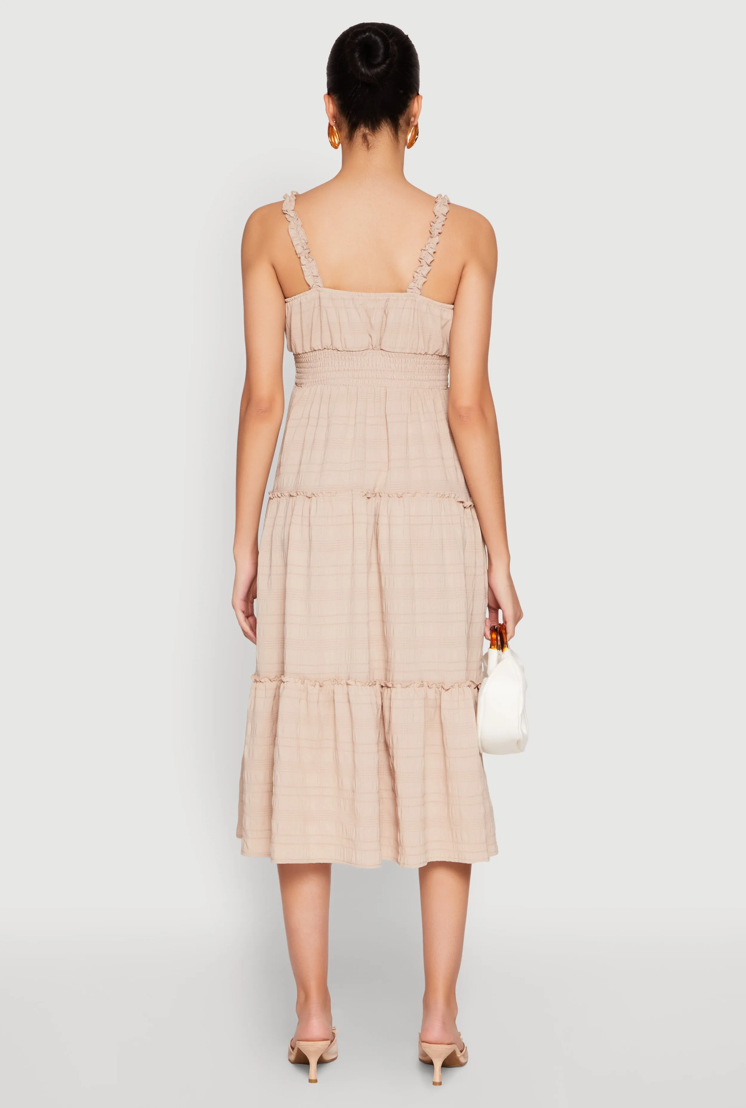 Almost Famous Smocked Empire Waist Tiered Dress sold by Rainbow product image thumbnail 5