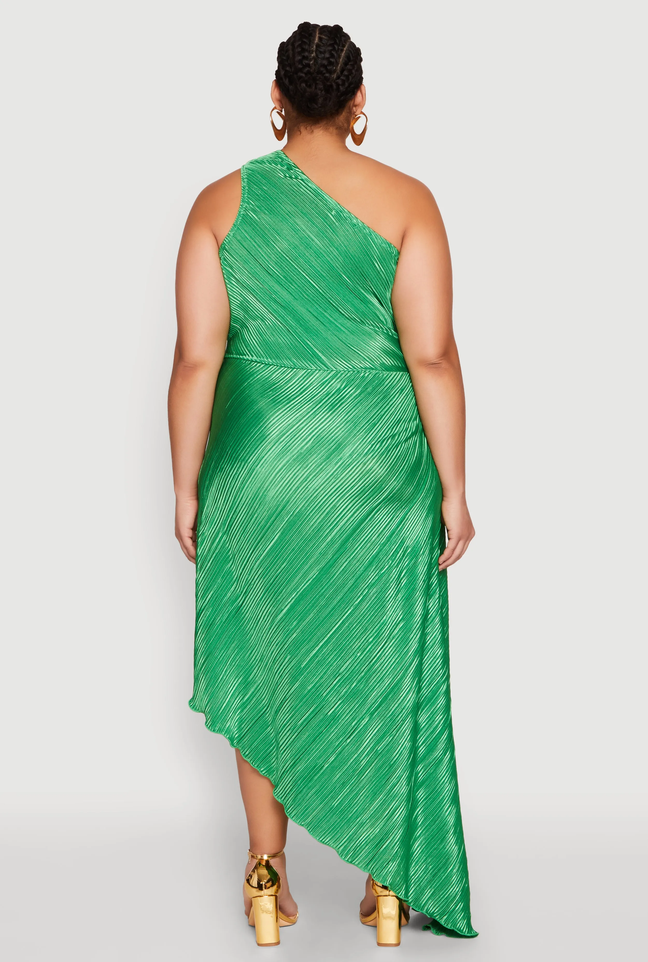 Plus Size Plisse Asymmetrical One Shoulder Dress sold by Rainbow product image thumbnail 5