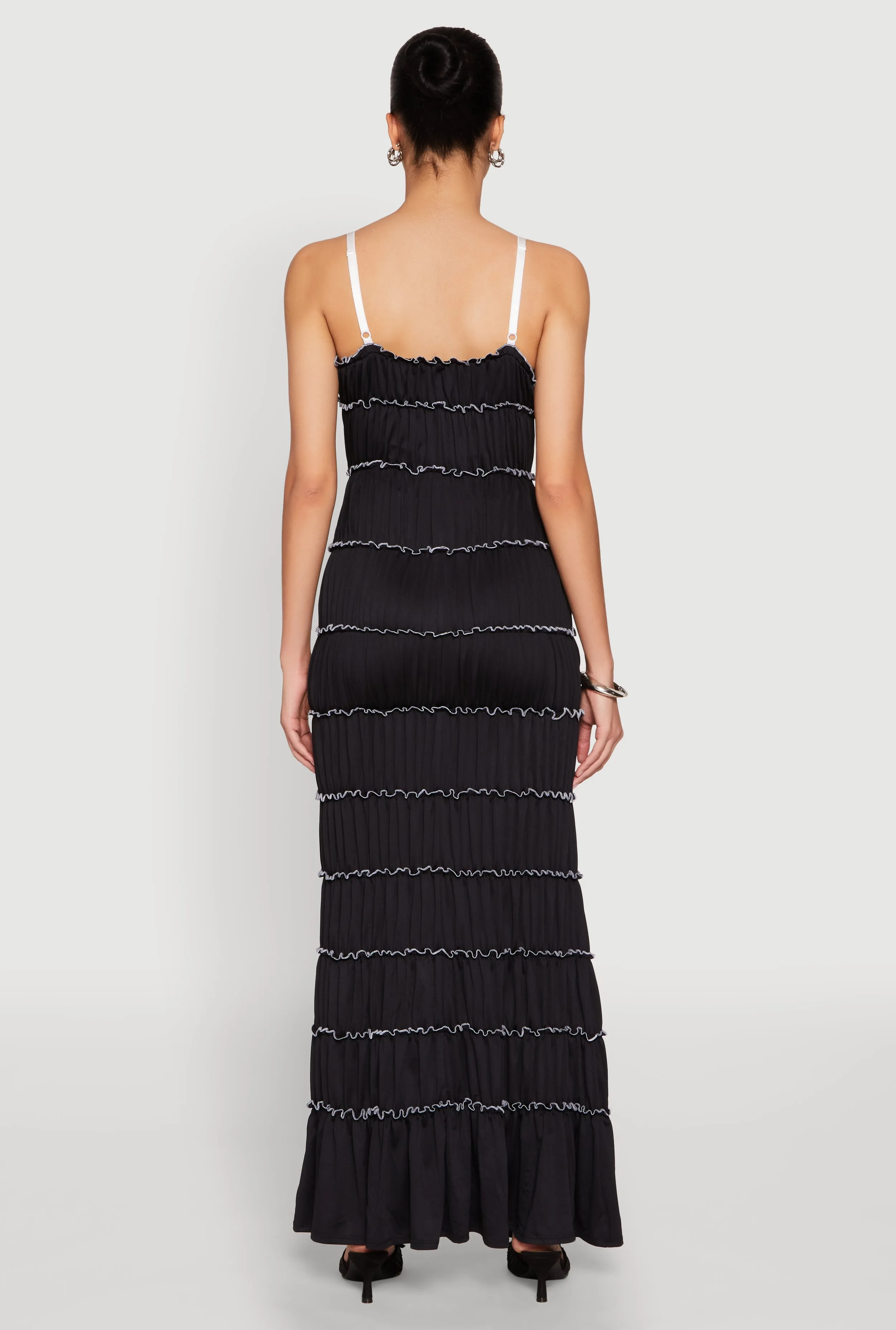 Almost Famous Bow Contrast Tiered Maxi Dress sold by Rainbow product image thumbnail 5