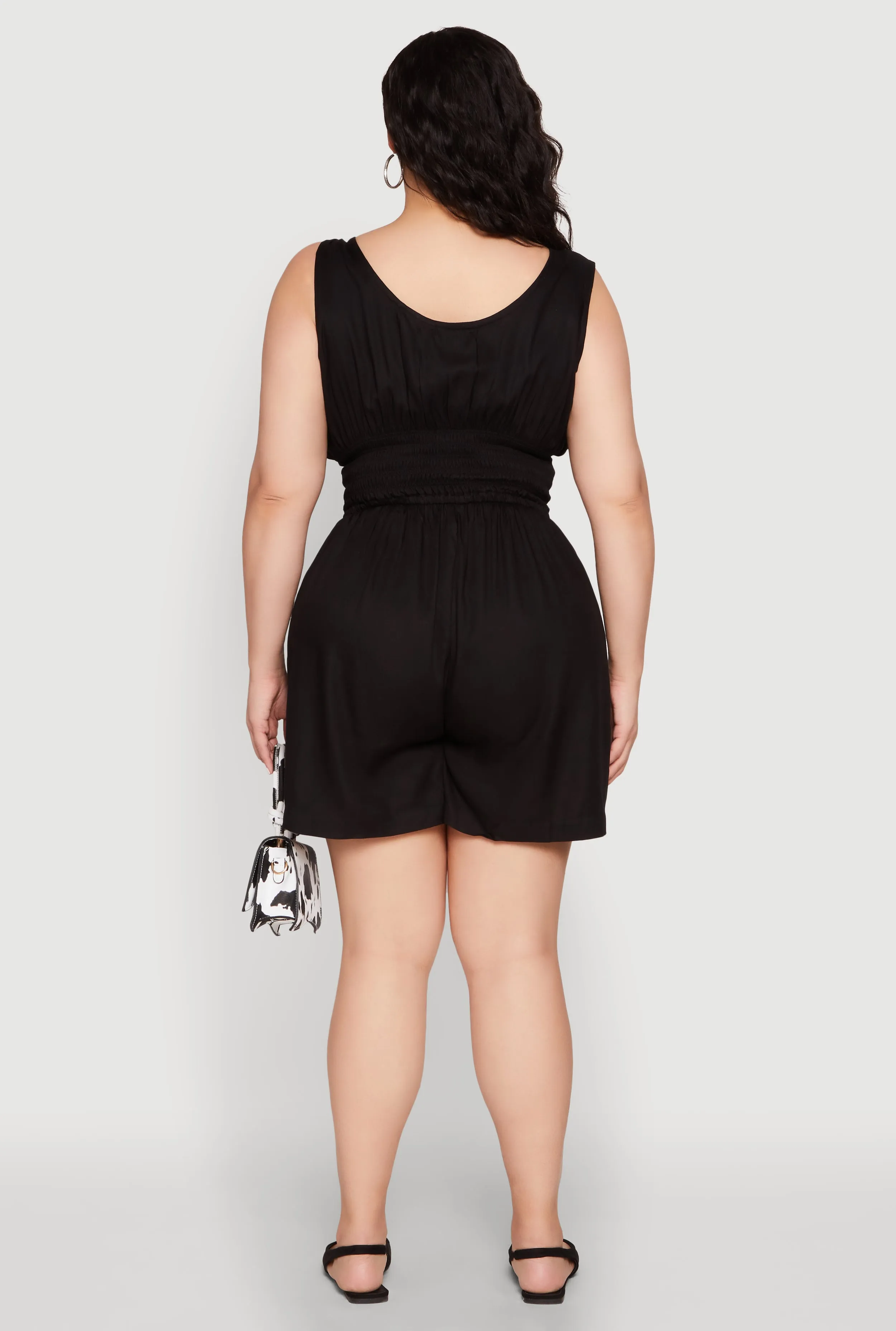 Plus Size Smocked Half Button Romper sold by Rainbow product image thumbnail 5