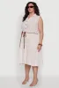 Plus Size Linen Sleeveless Button Front Dress sold by Rainbow