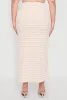 Plus Size Almost Famous Textured Knit Striped Side Slit Skirt sold by Rainbow