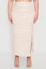 Plus Size Almost Famous Textured Knit Striped Side Slit Skirt sold by Rainbow