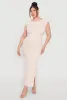 Plus Size Almost Famous Textured Knit Striped Side Slit Skirt sold by Rainbow