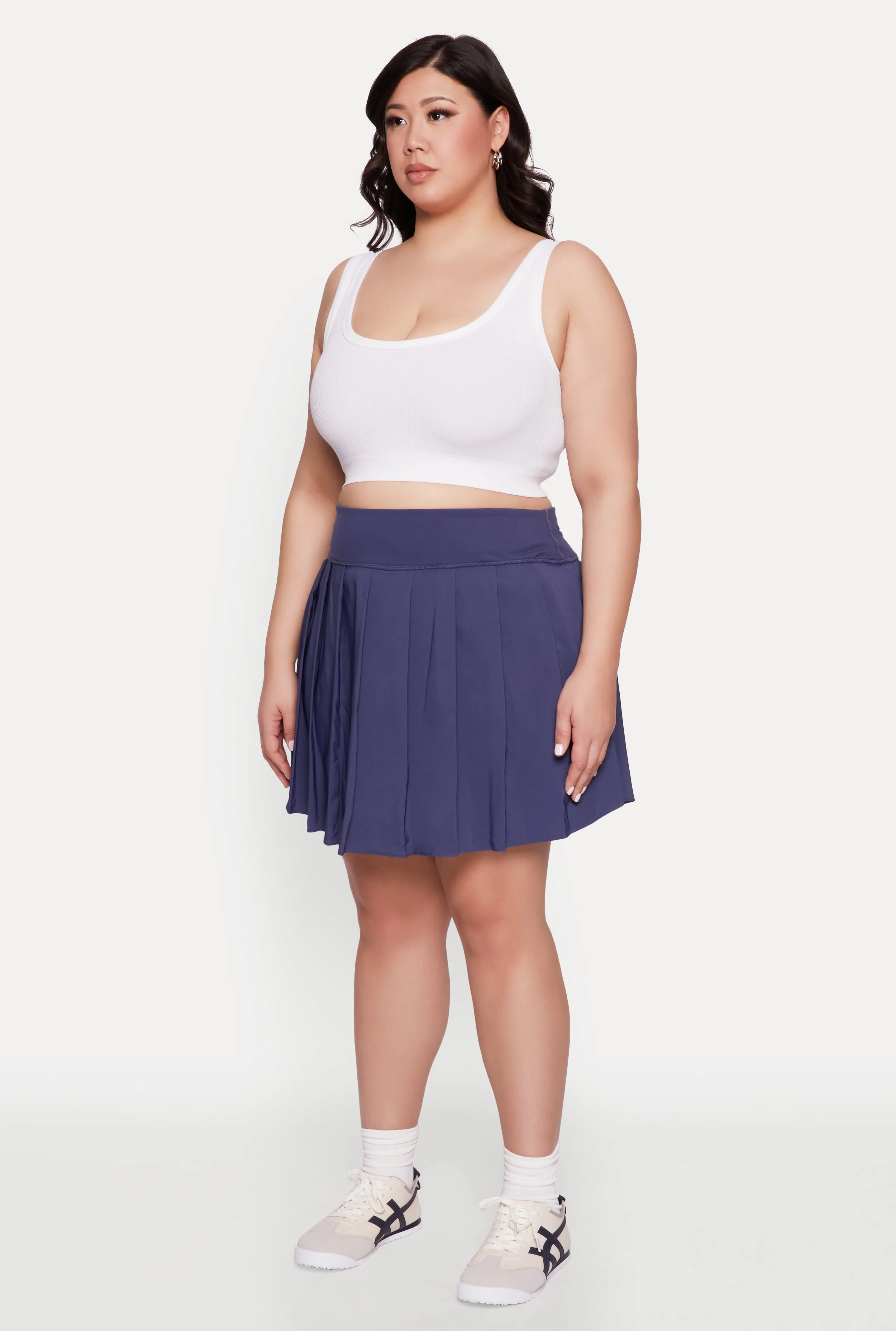 Plus Size High Waist Pleated Tennis Skirt sold by Rainbow product image thumbnail 3