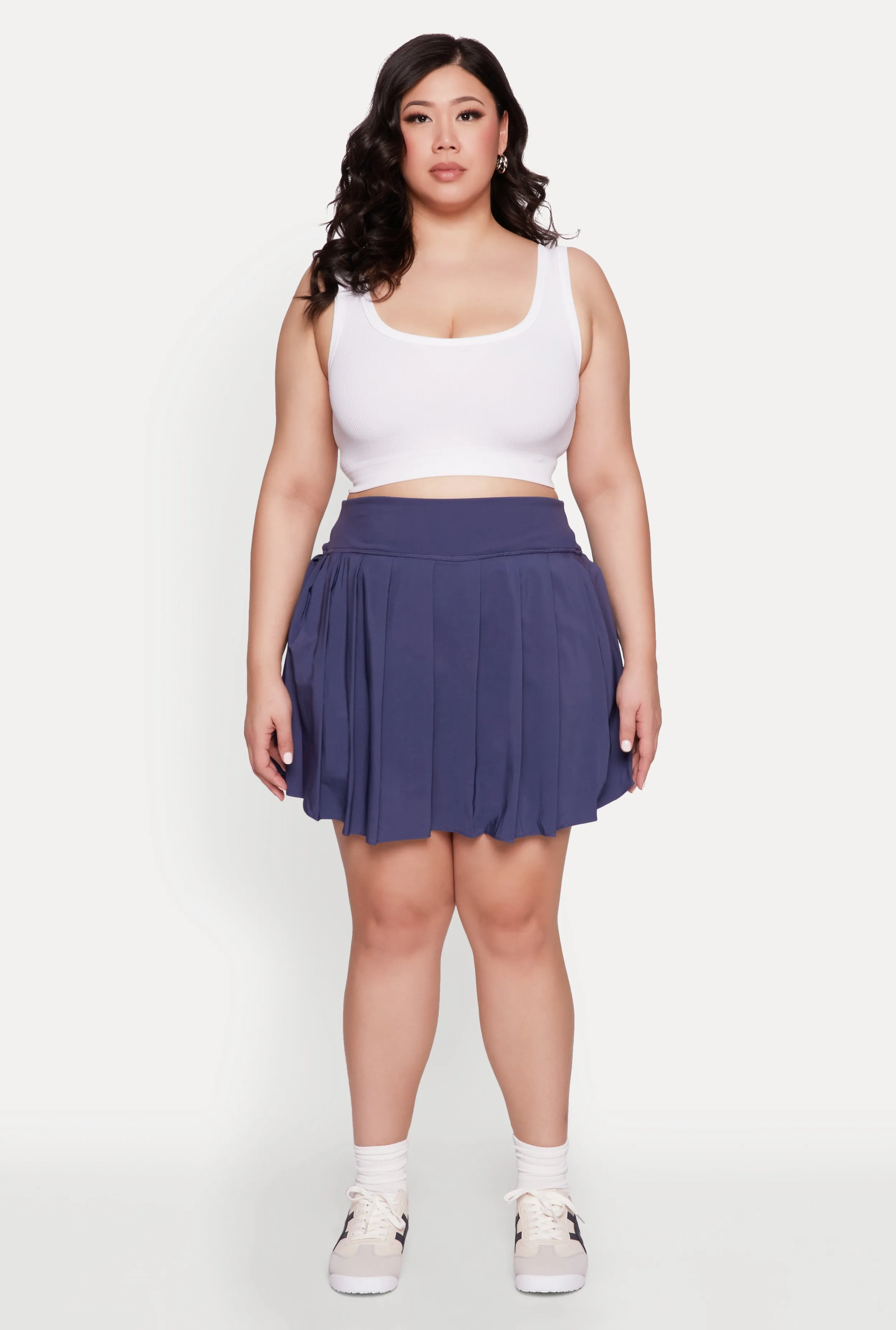 Plus Size High Waist Pleated Tennis Skirt sold by Rainbow product image thumbnail 2