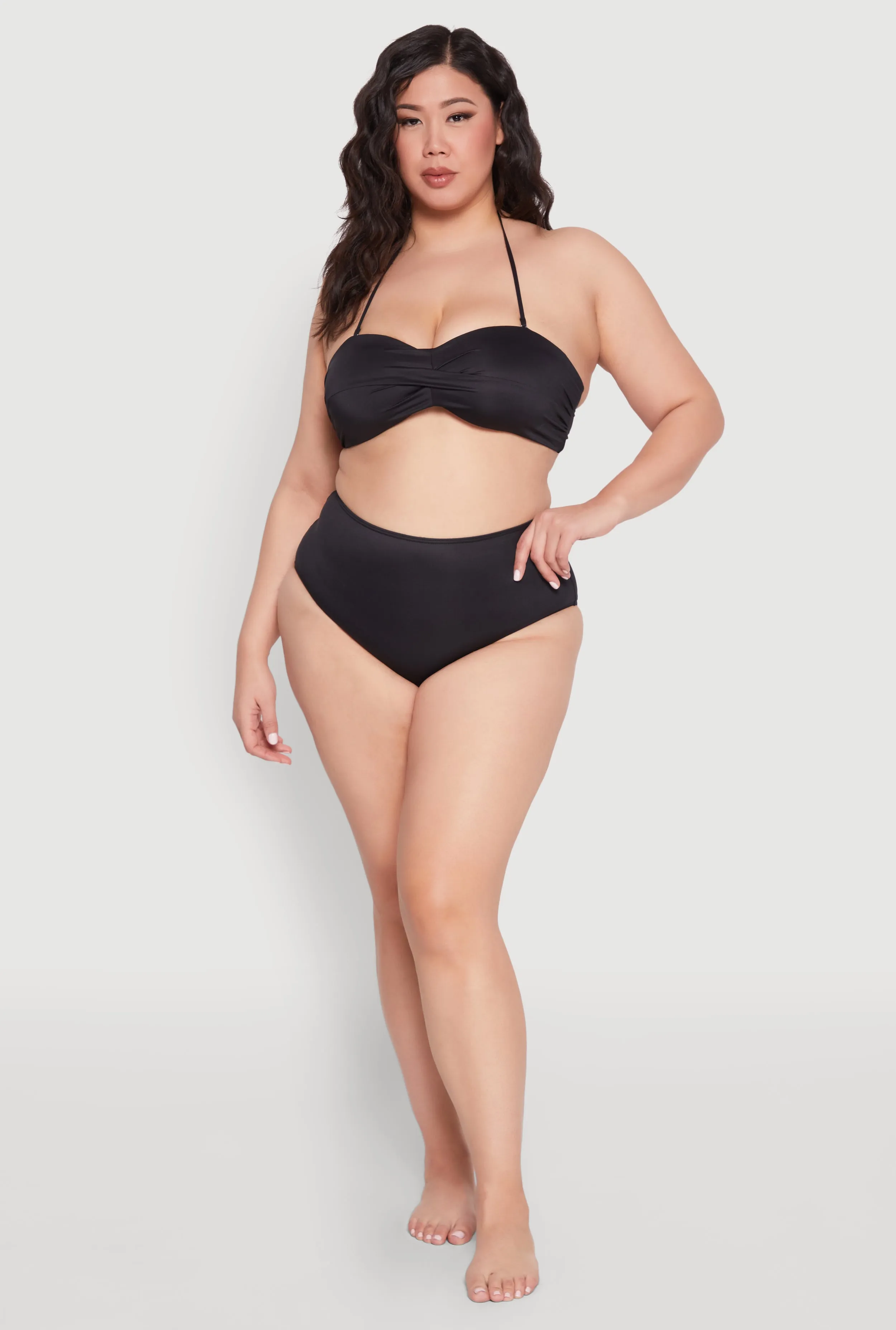 Plus Size Solid High Waisted Bikini Bottoms sold by Rainbow product image thumbnail 2