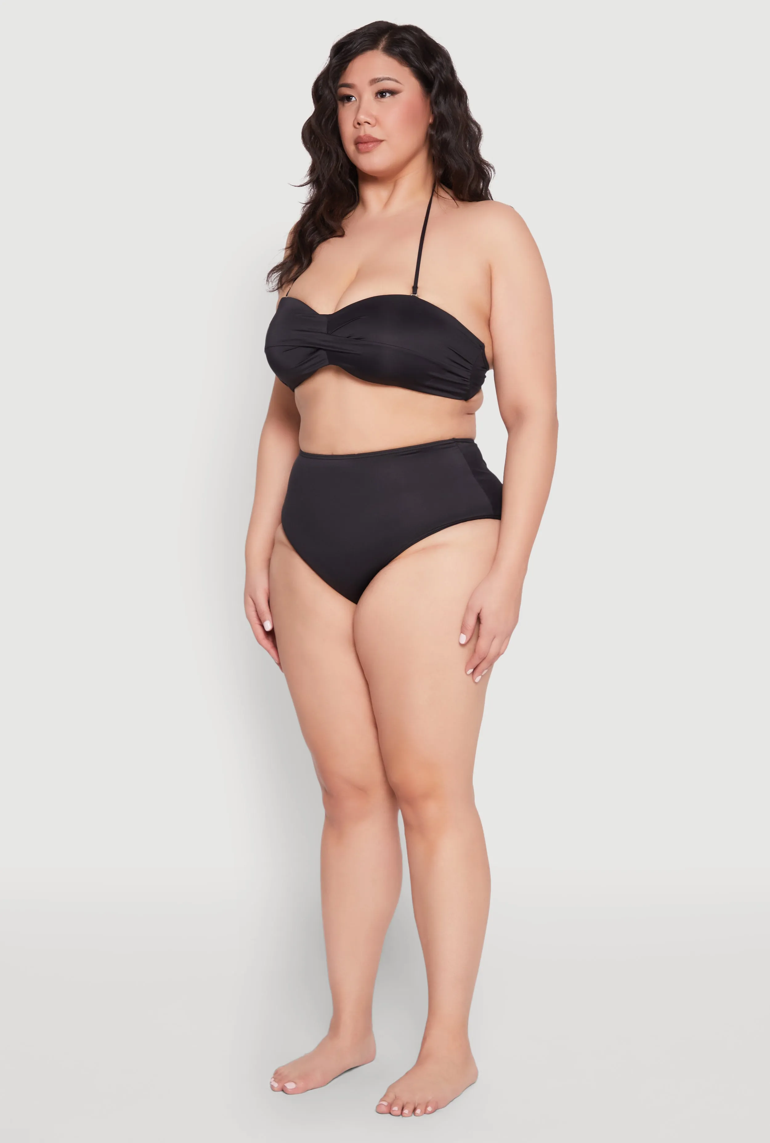 Plus Size Solid High Waisted Bikini Bottoms sold by Rainbow product image thumbnail 5