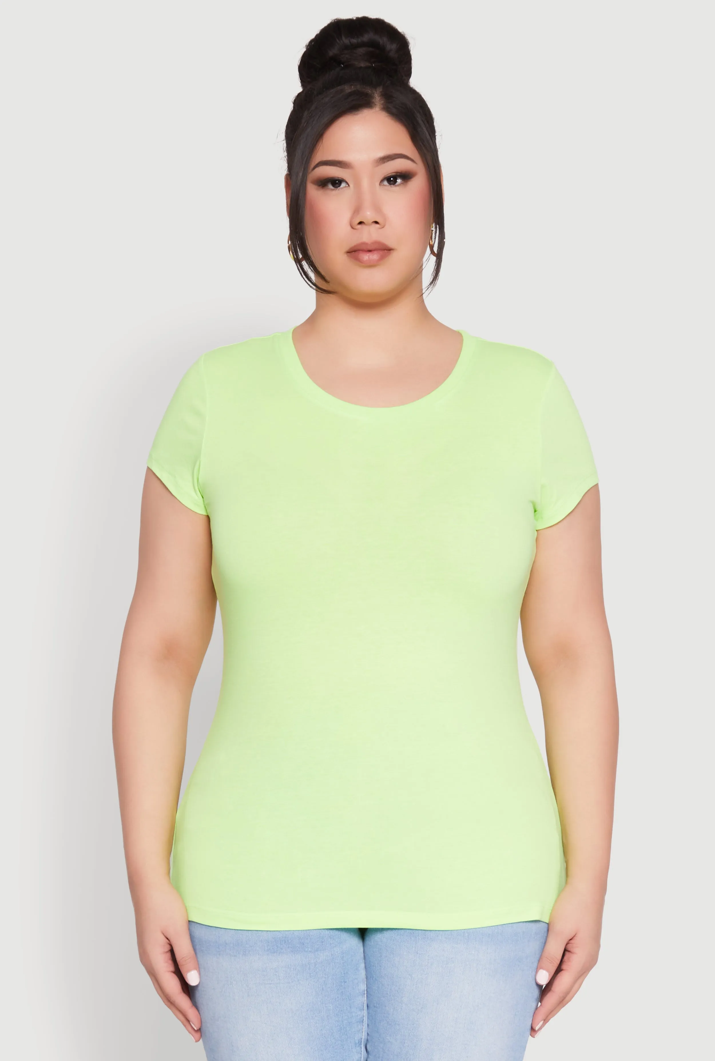 Plus Size Basic Crew Neck Tee sold by Rainbow product image thumbnail 2