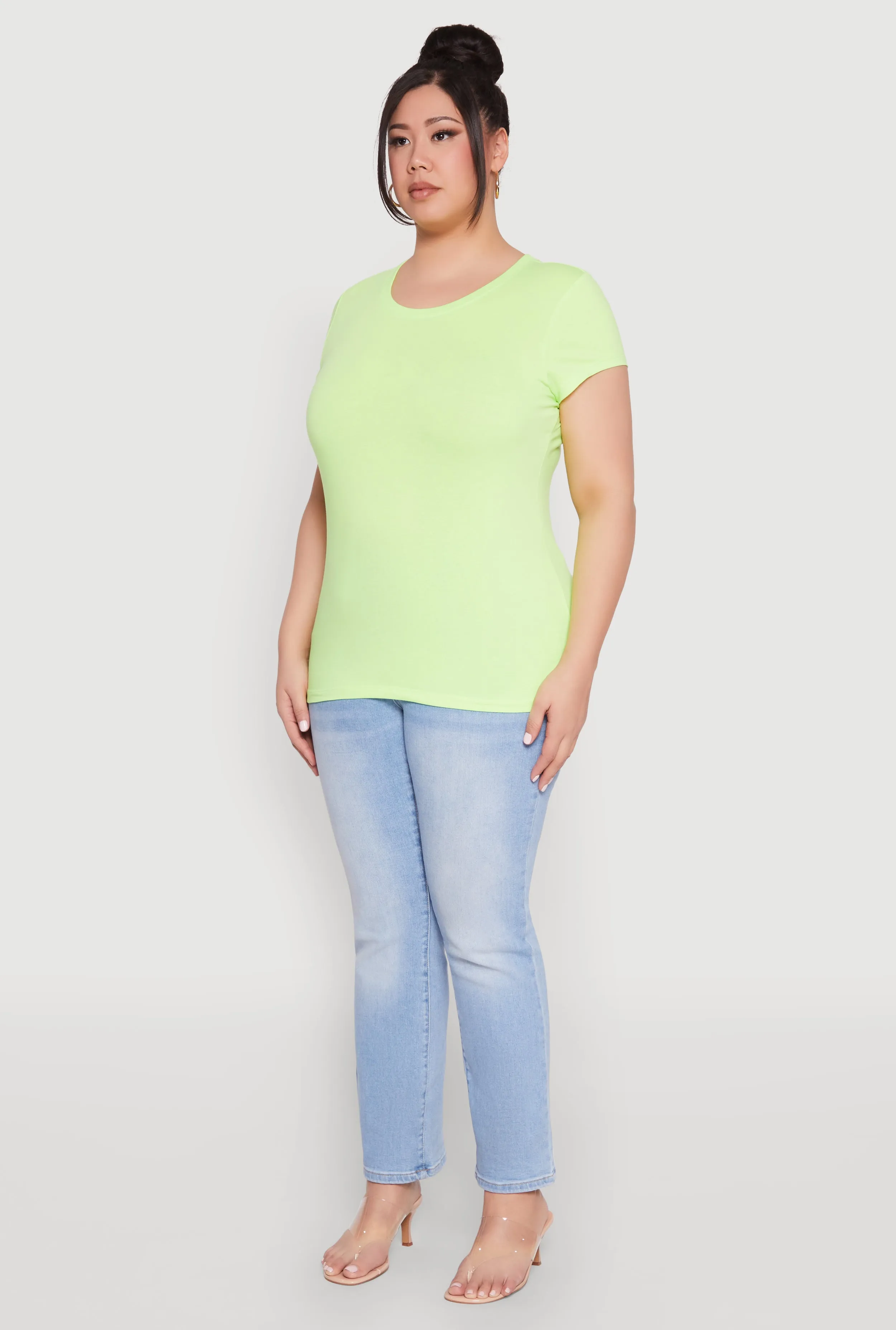 Plus Size Basic Crew Neck Tee sold by Rainbow product image thumbnail 5