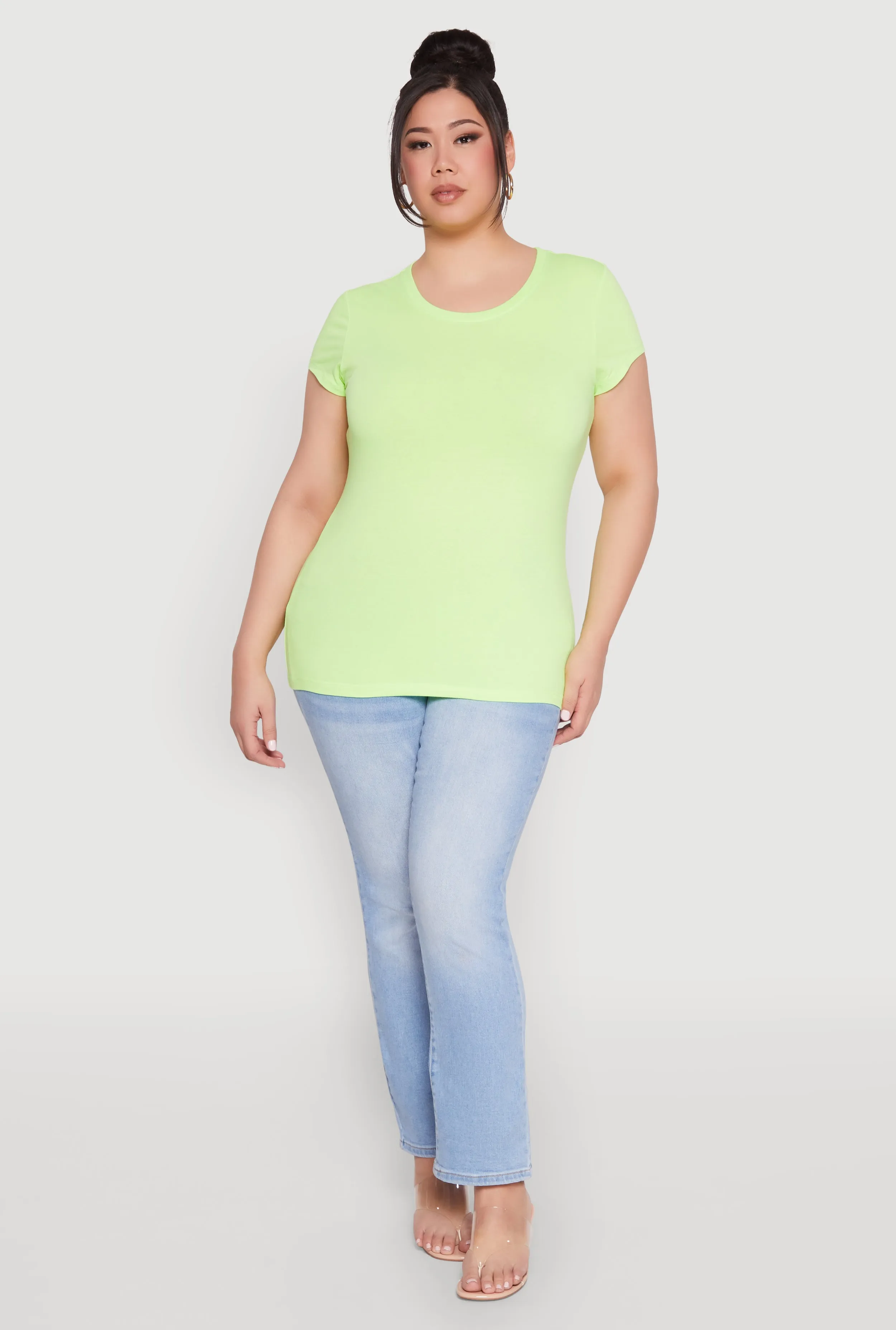 Plus Size Basic Crew Neck Tee sold by Rainbow