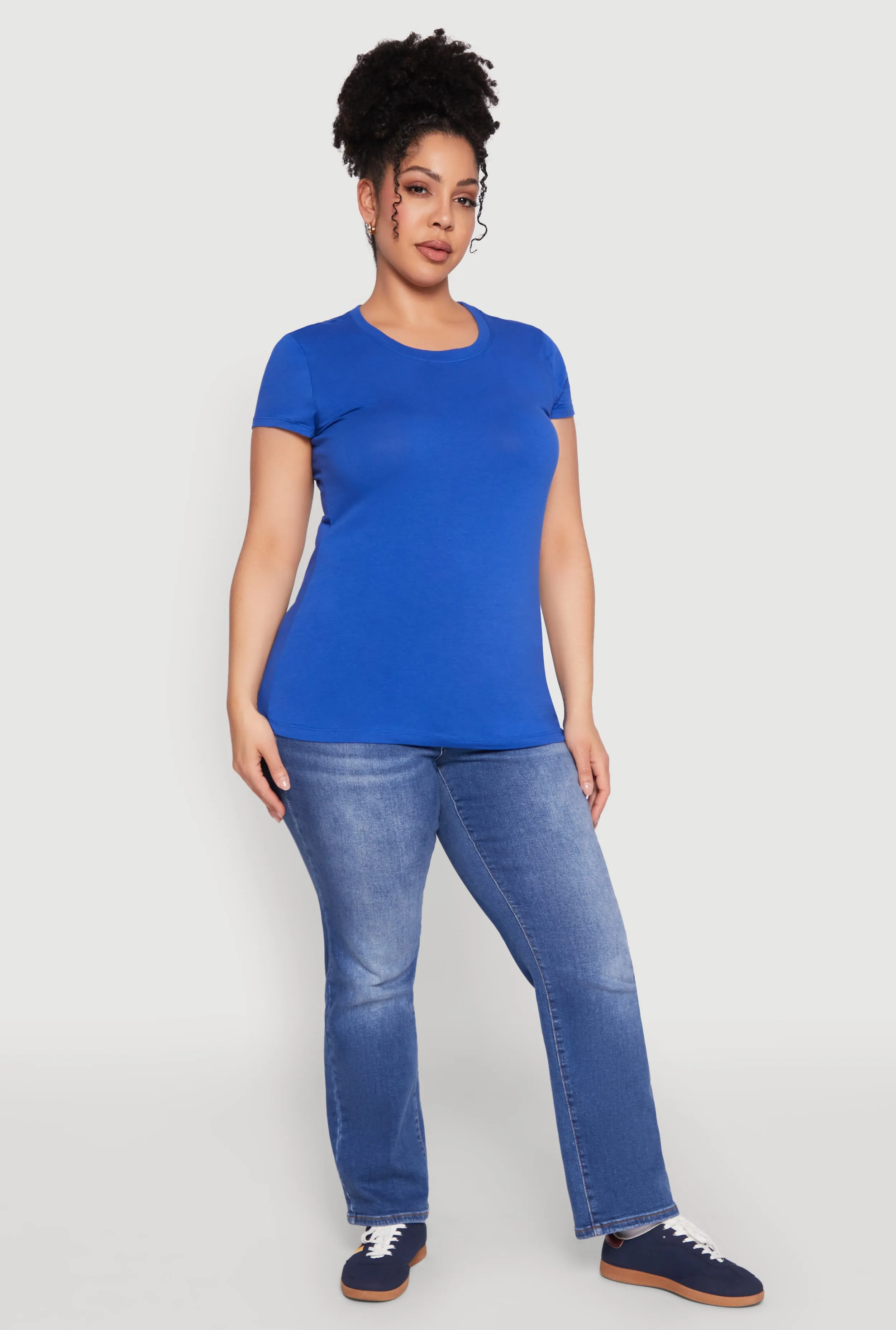 Plus Size Basic Crew Neck Tee sold by Rainbow