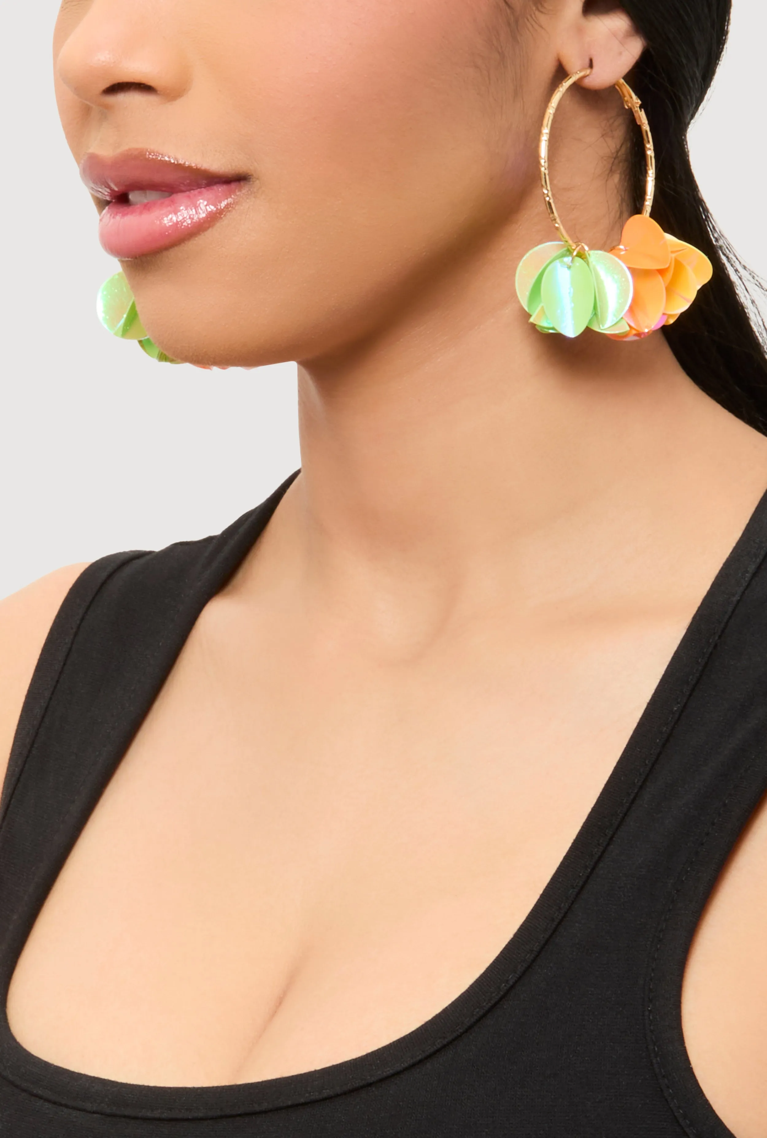 Petal Sequin Hoop Earrings sold by Rainbow product image thumbnail 2