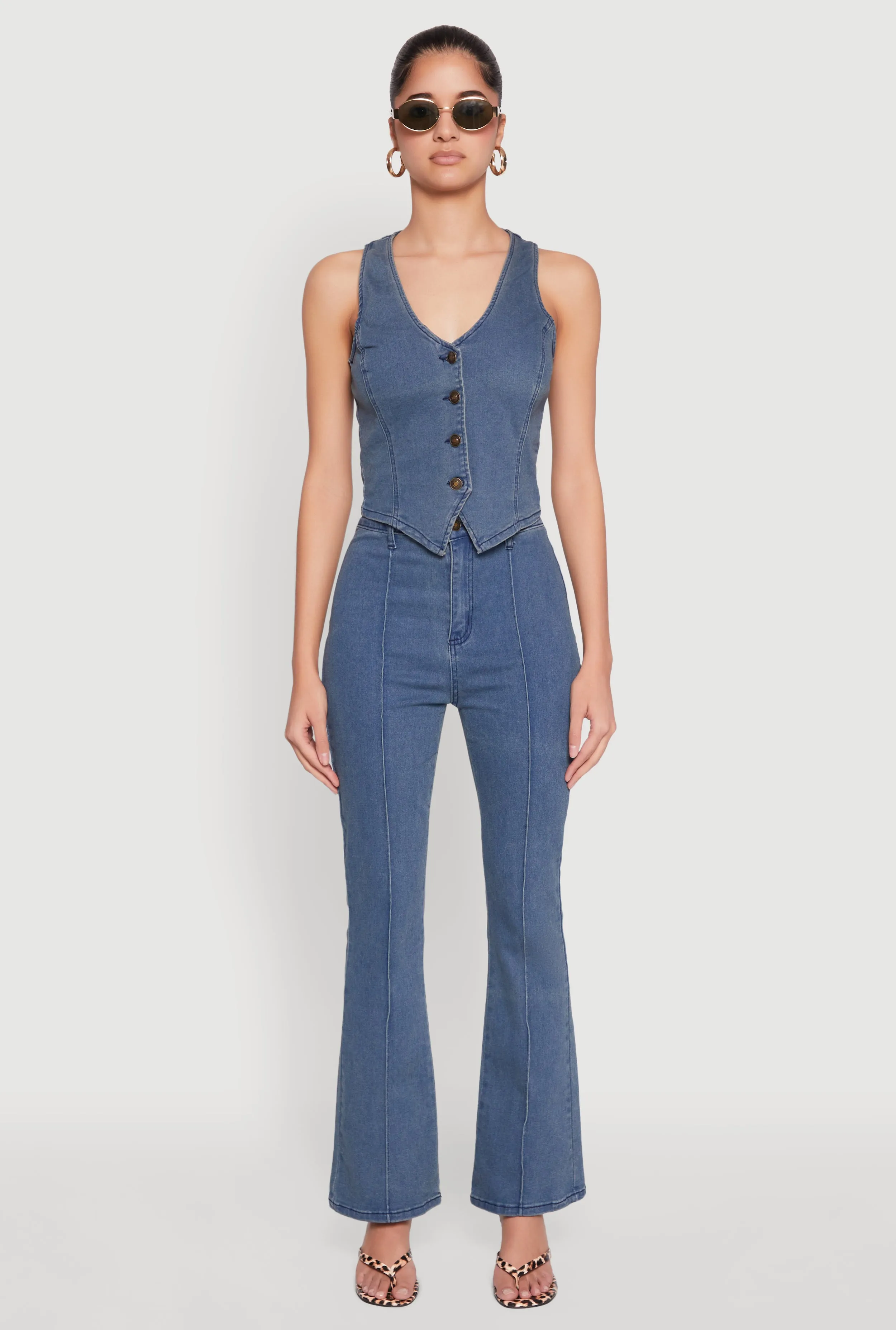 Pintuck Flare Jeans sold by Rainbow product image thumbnail 2