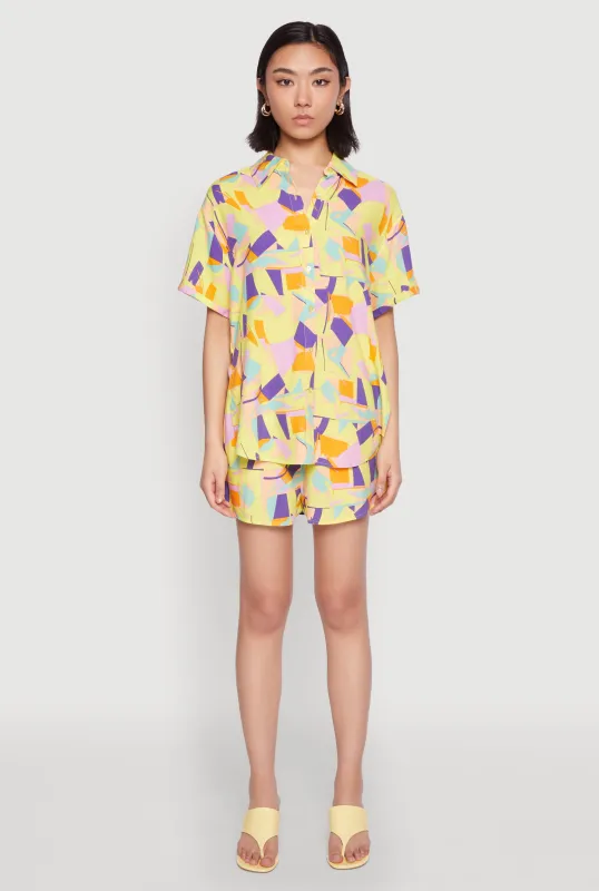 Spoon Jeans Geometric Print Shirt sold by Rainbow