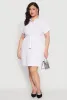 Plus Size Crepe Knit Half Button Shirt Dress sold by Rainbow