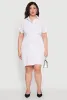 Plus Size Crepe Knit Half Button Shirt Dress sold by Rainbow