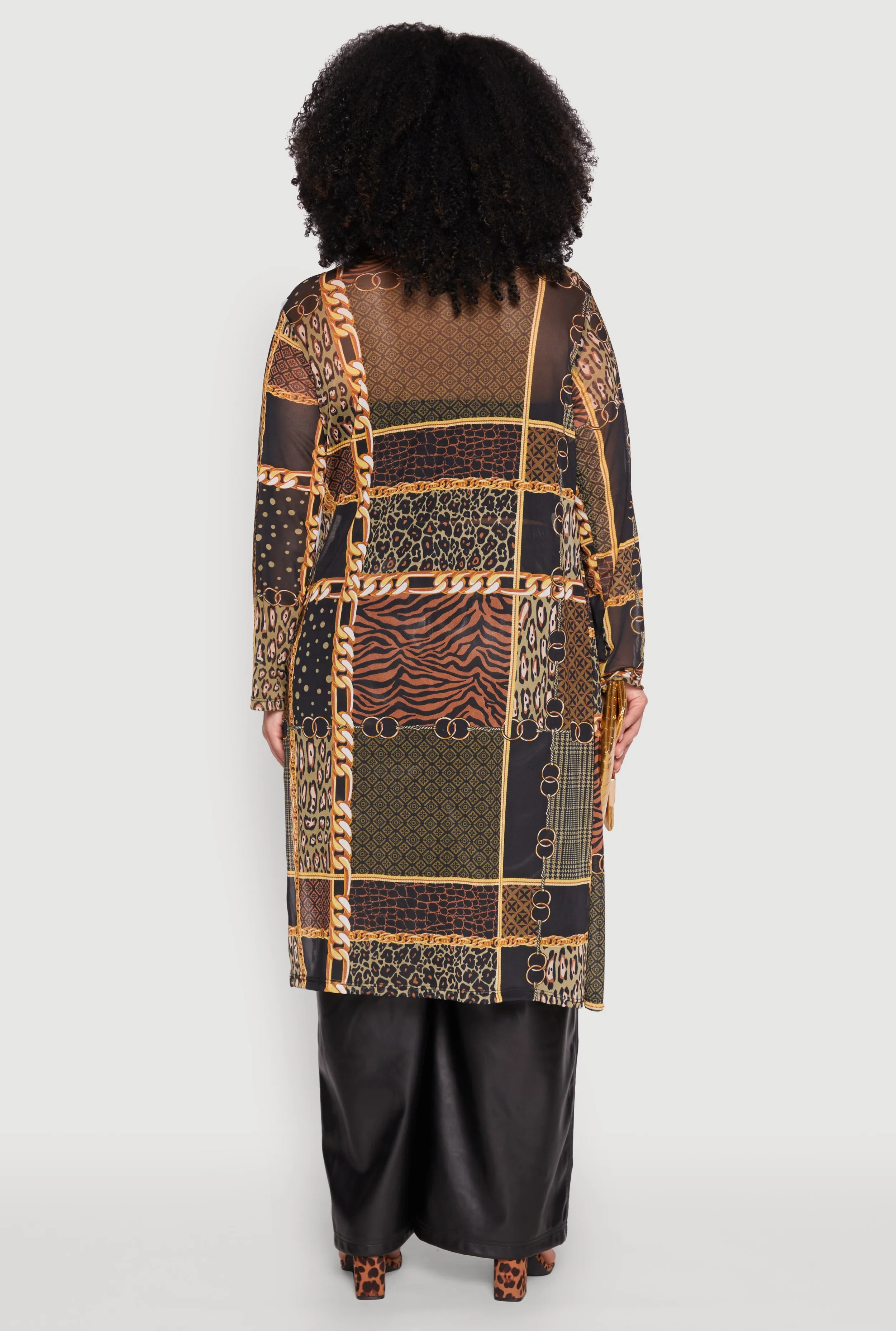 Plus Size Patterned Chain Print Mesh Duster sold by Rainbow product image thumbnail 5